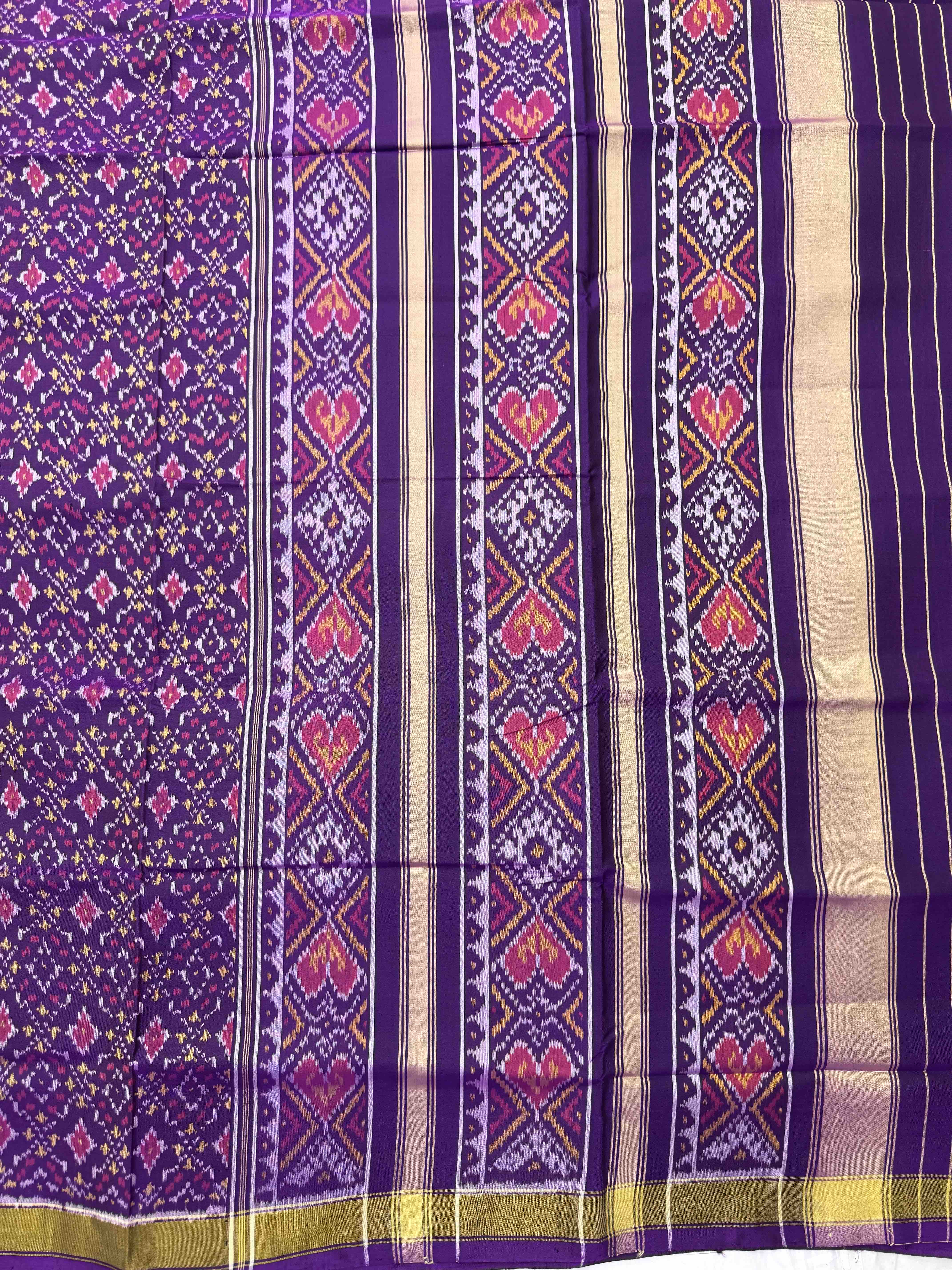 Purple Buttonful Rajkot Patola Saree