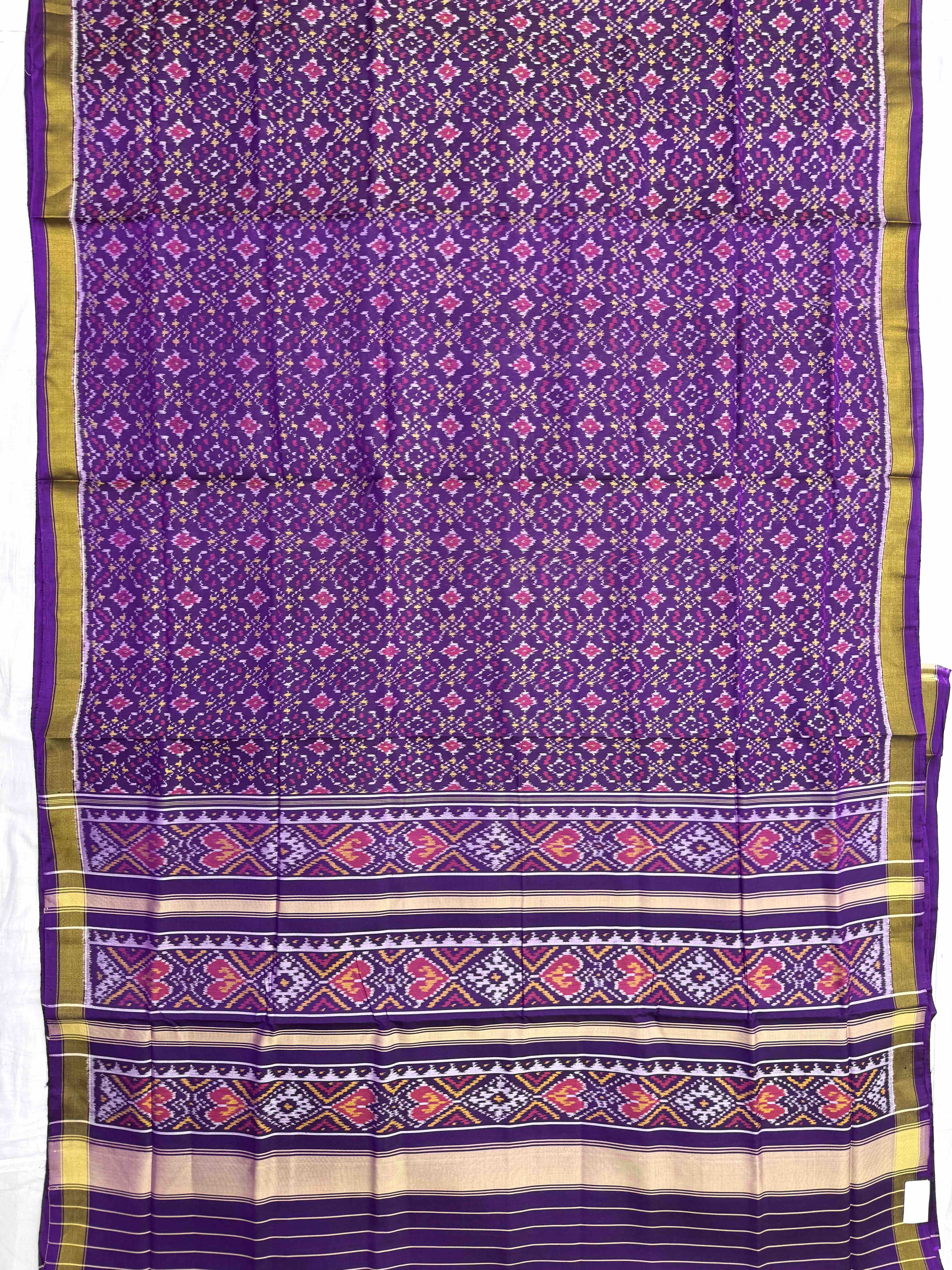 Purple Buttonful Rajkot Patola Saree