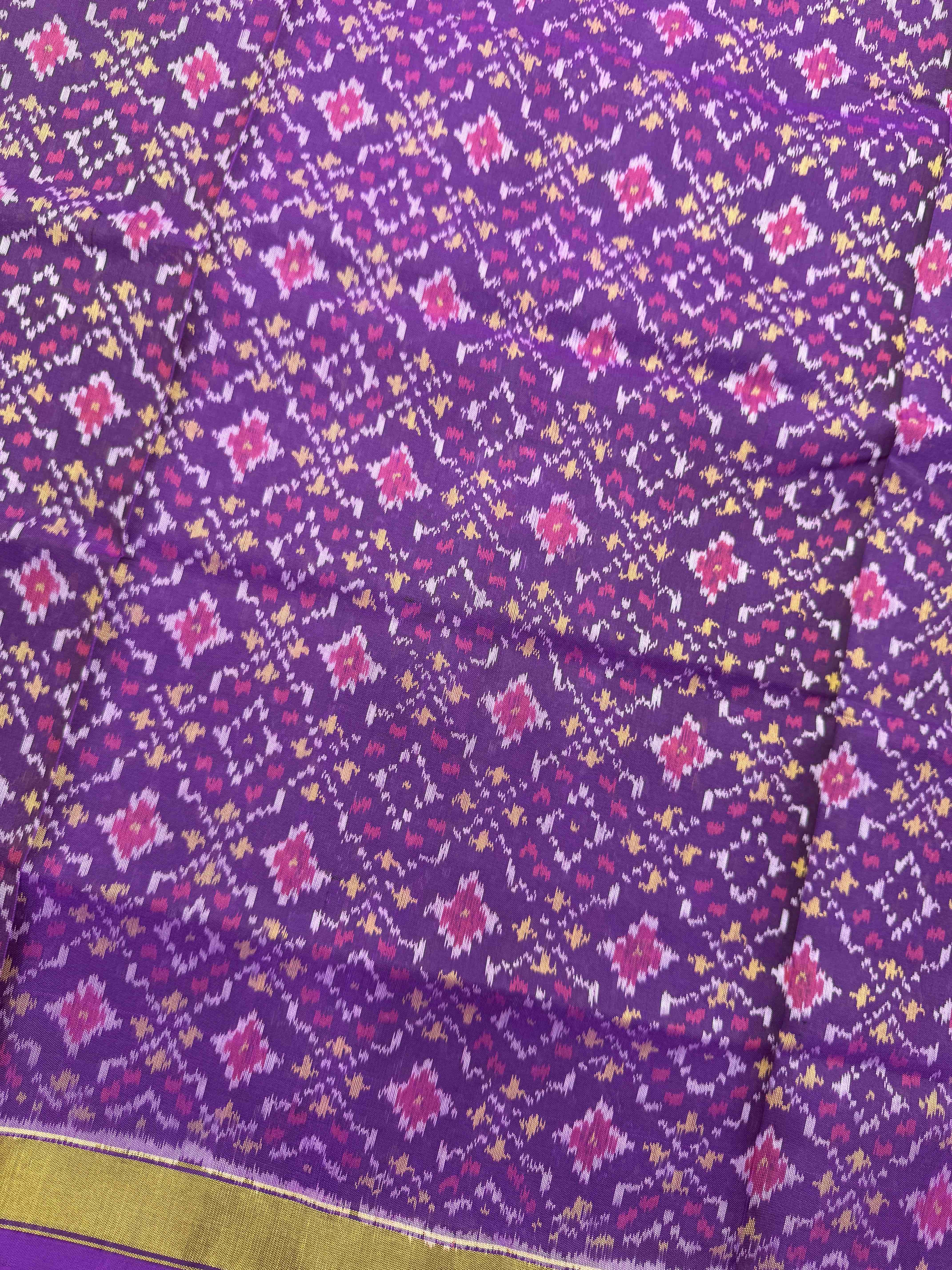 Purple Buttonful Rajkot Patola Saree