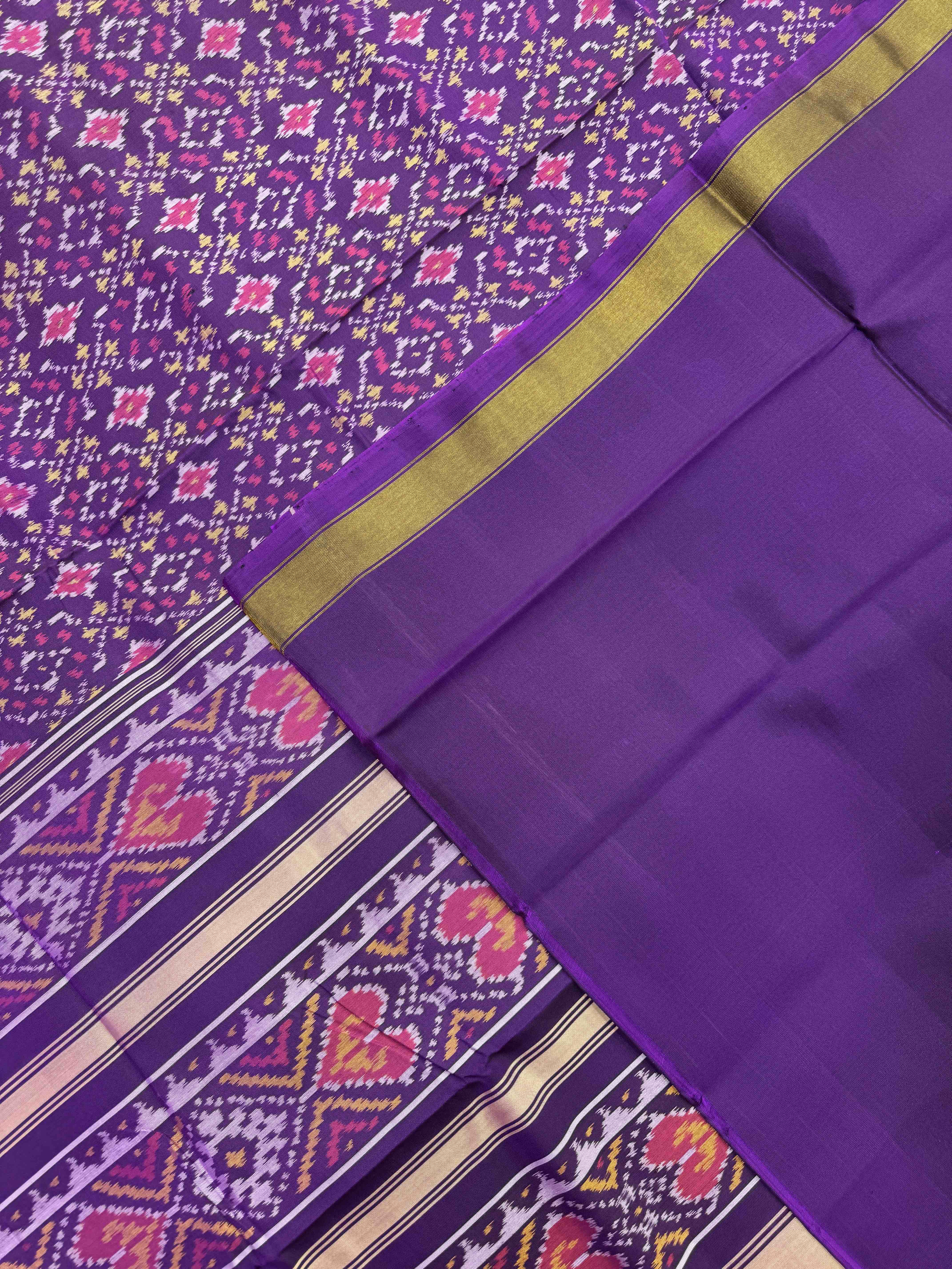 Purple Buttonful Rajkot Patola Saree