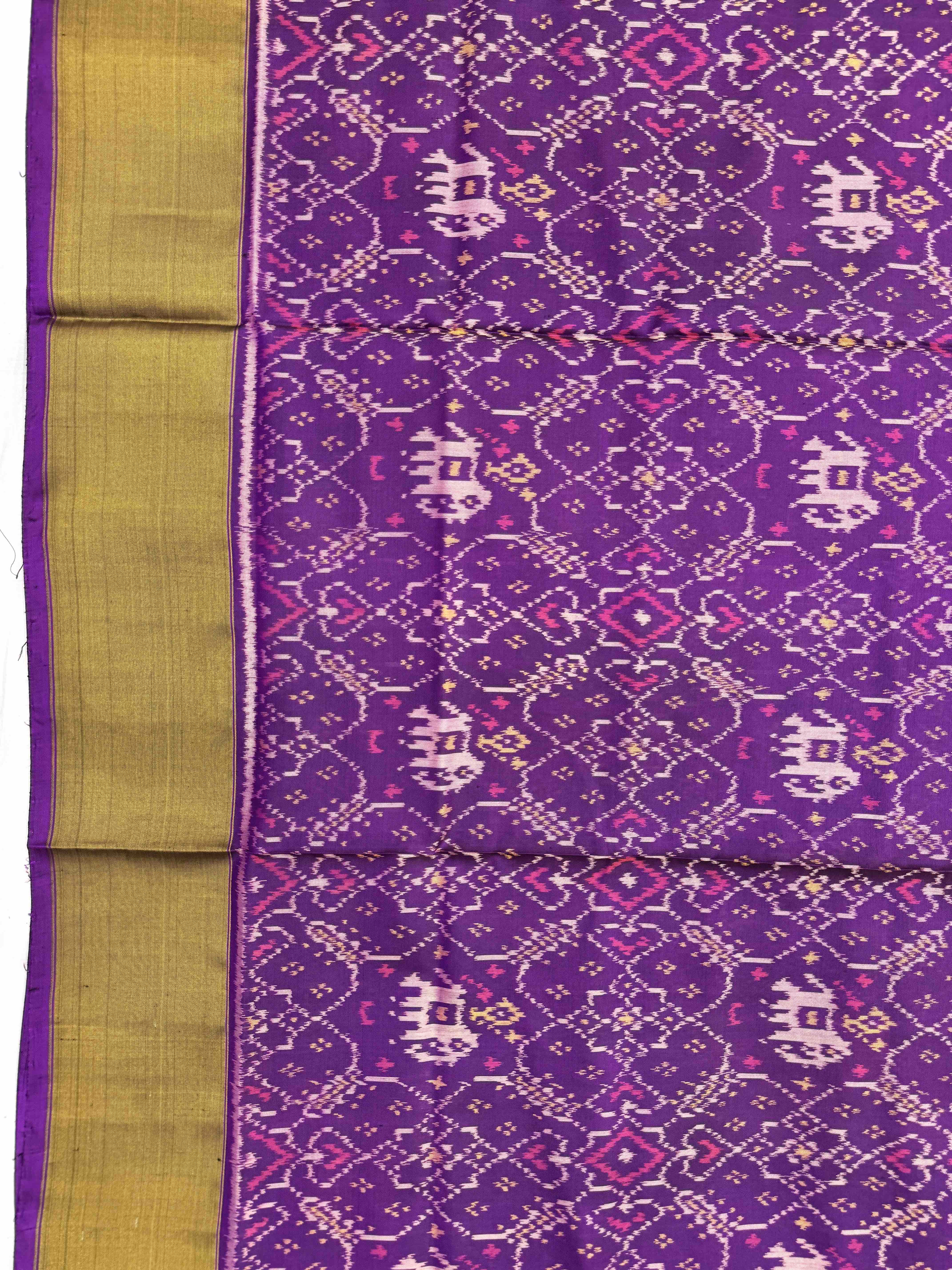 Purple Manekchowk Elephant Rajkot Patola Saree