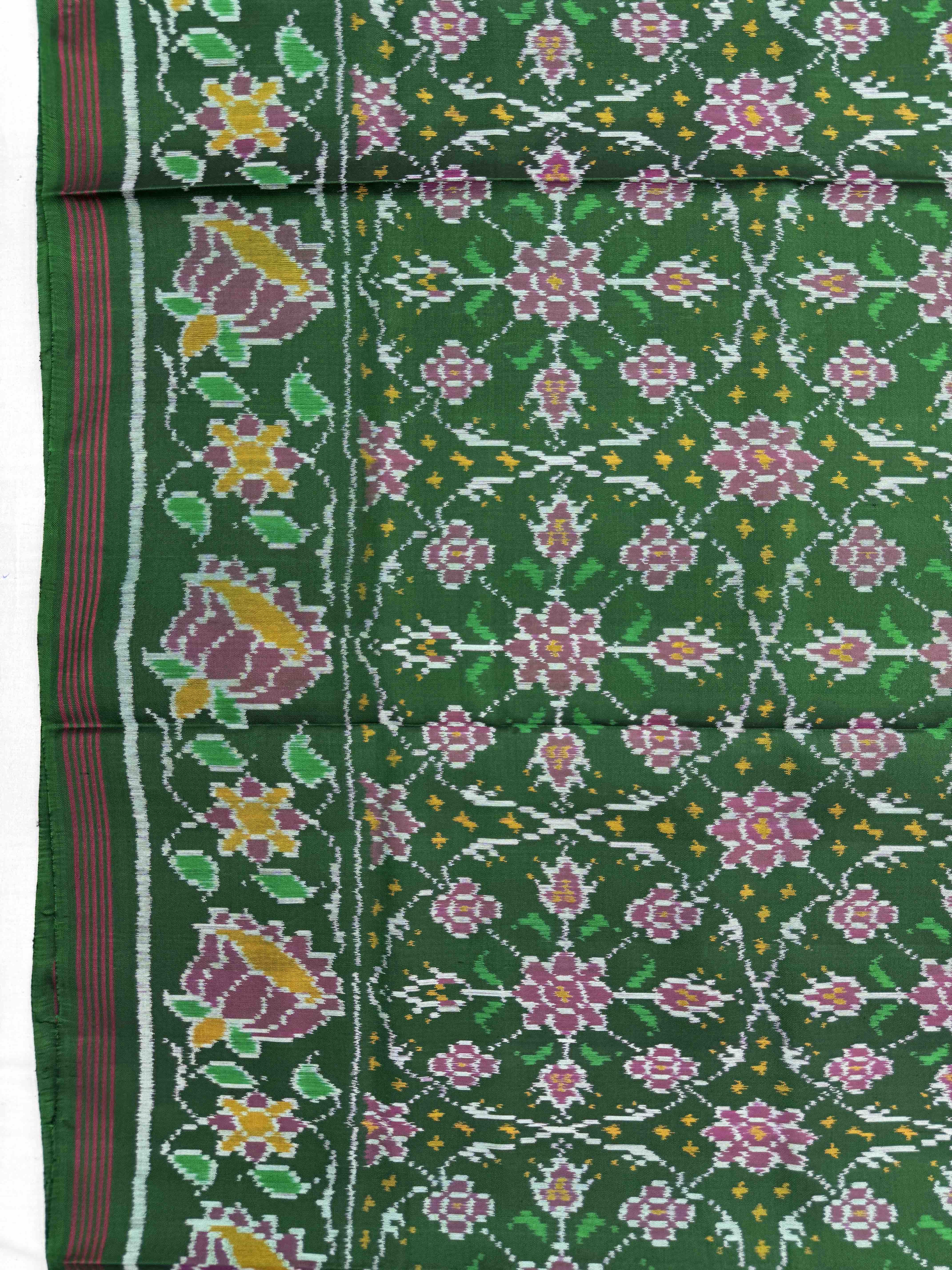 Green Chhabdi Single Ikat Patan Patola Saree