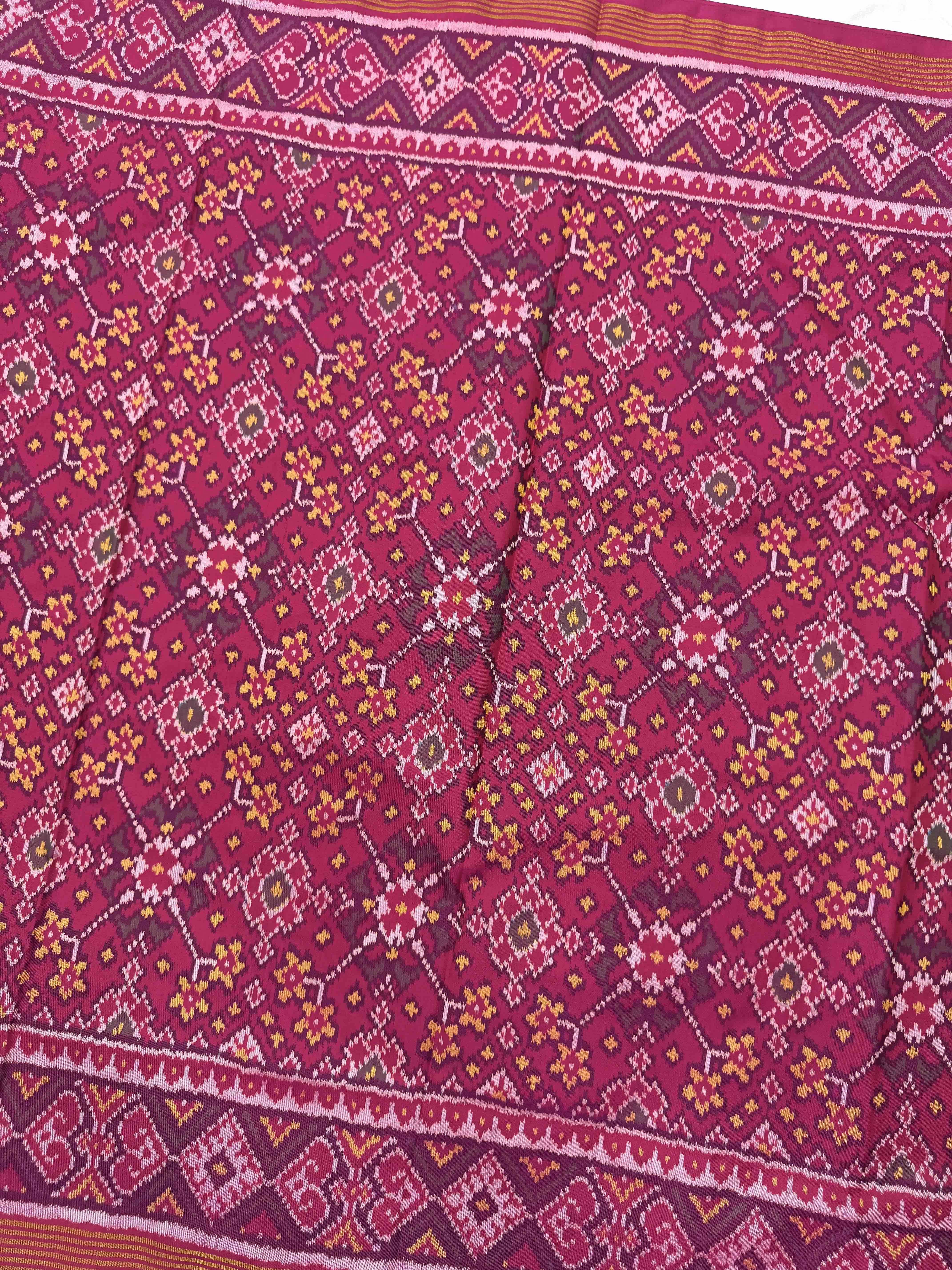Pink Navratan Single Ikat Patan Patola Saree