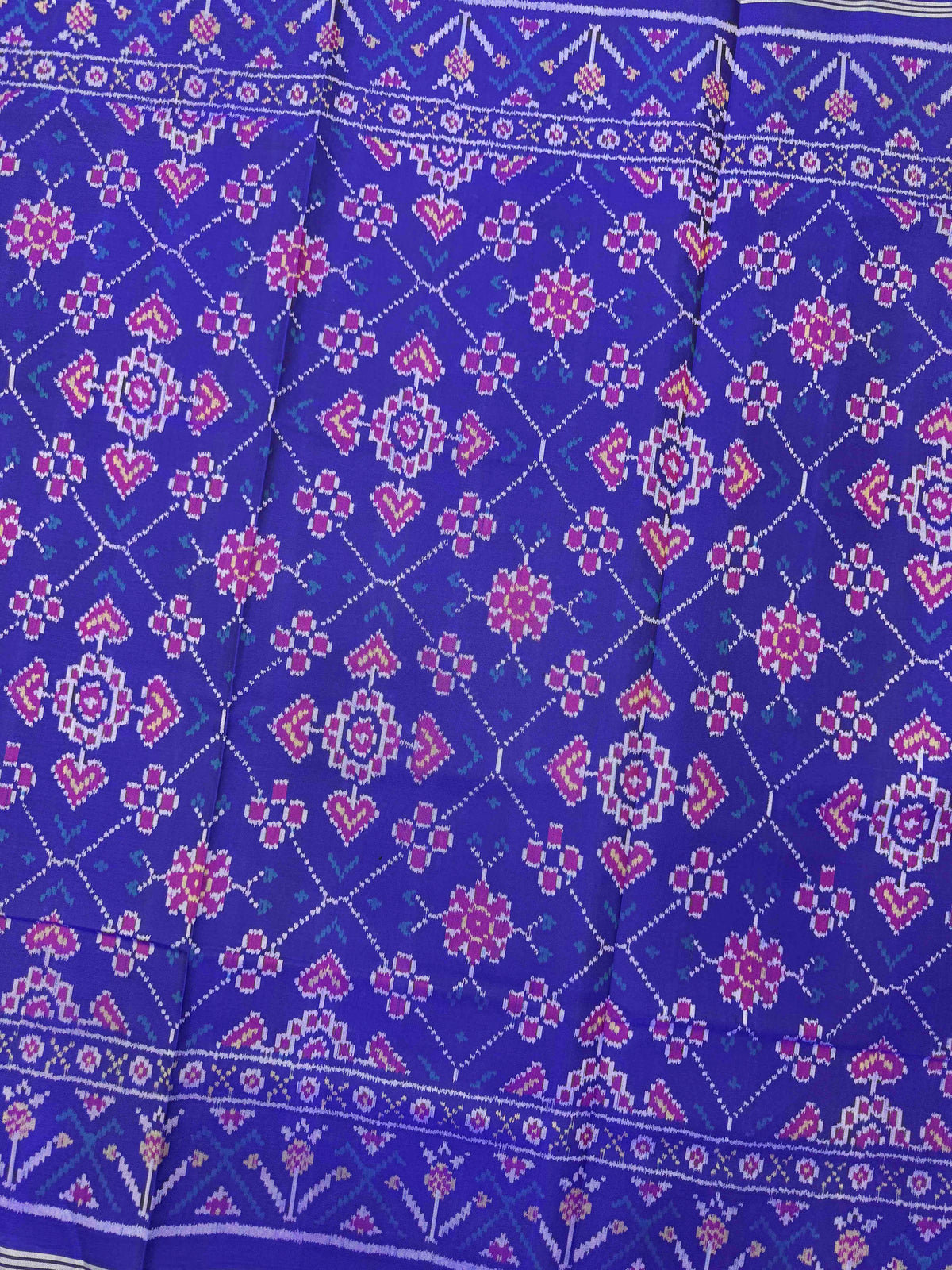 Blue Manekchowk Single Ikat Patan Patola Saree