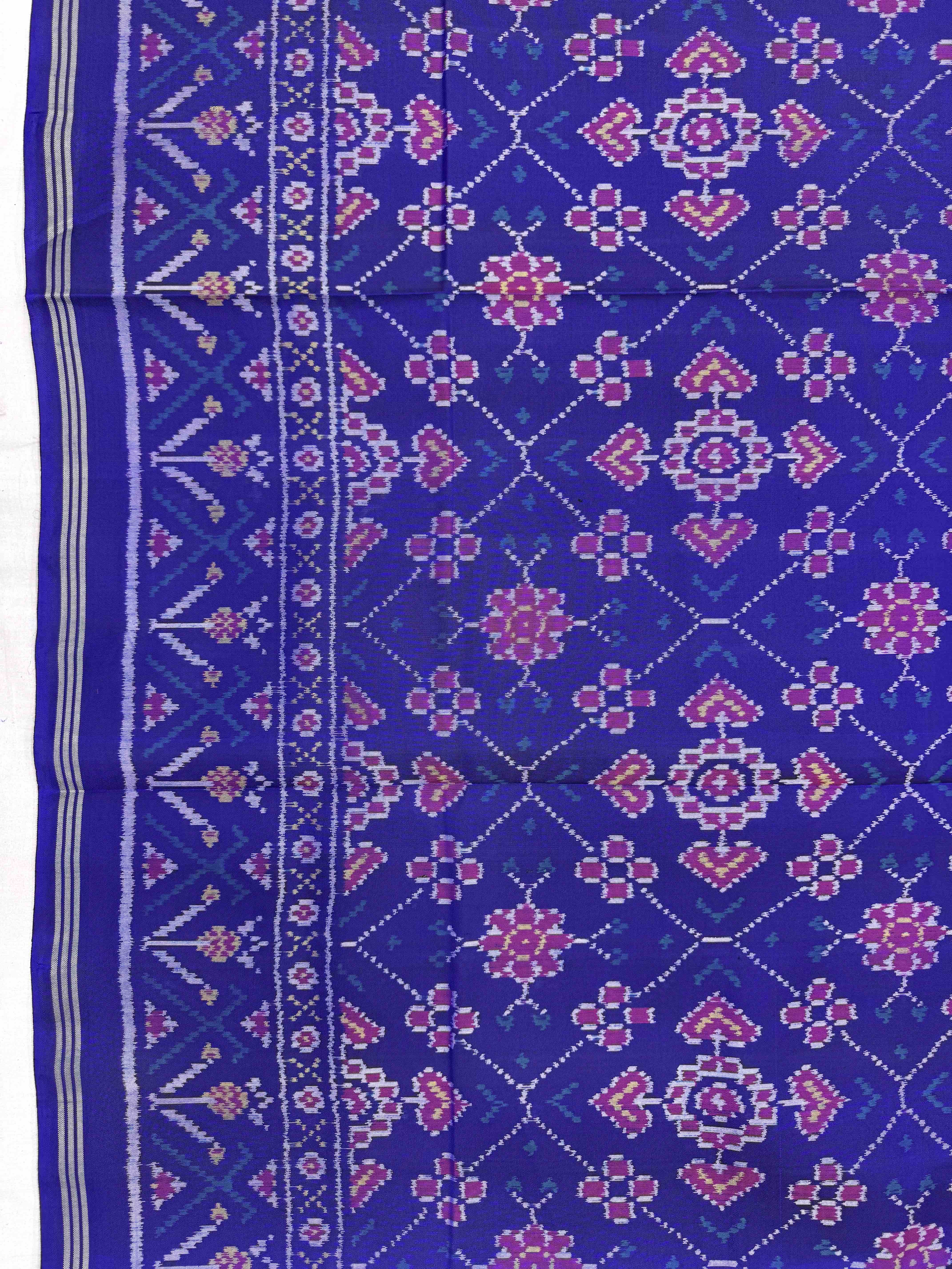Blue Manekchowk Single Ikat Patan Patola Saree