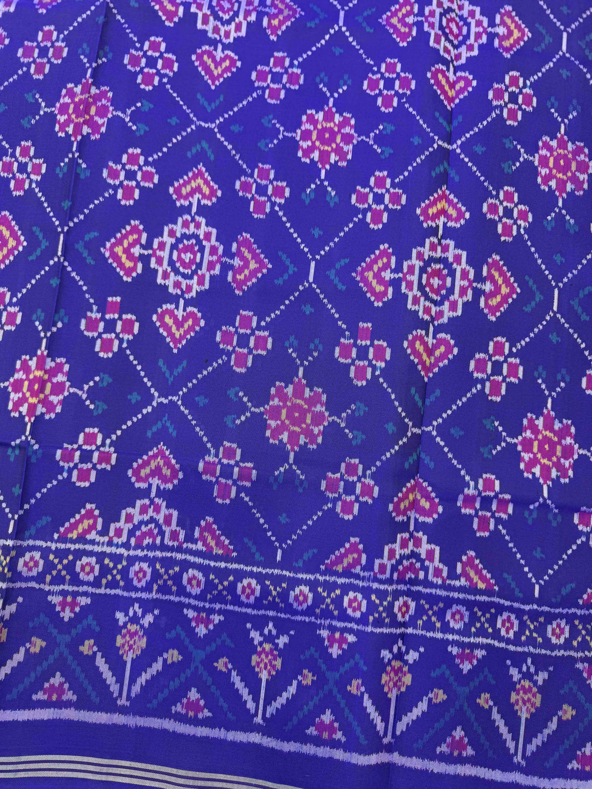 Blue Manekchowk Single Ikat Patan Patola Saree