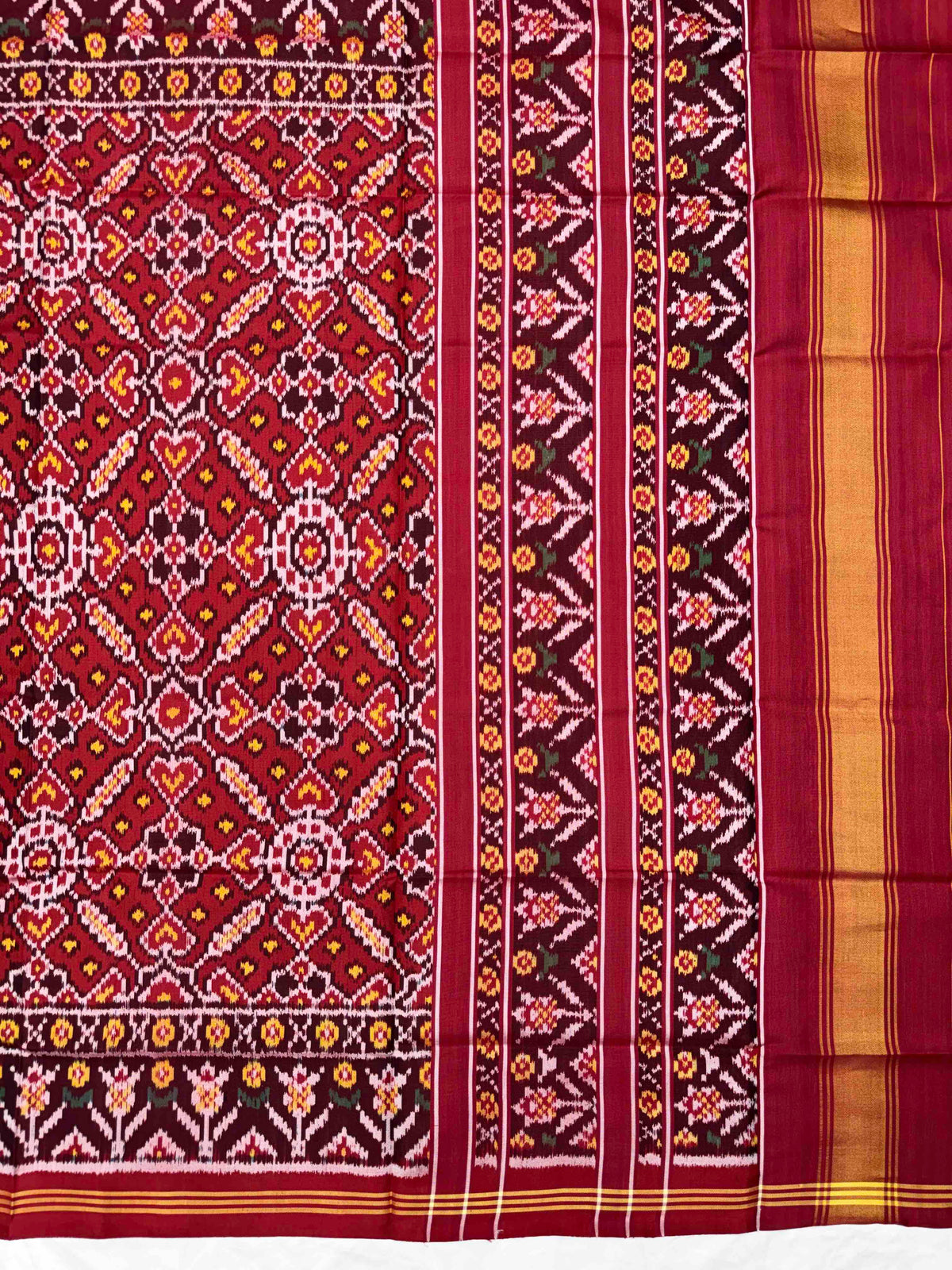 Red Manekchowk Semi Double Ikat Patola Dupatta