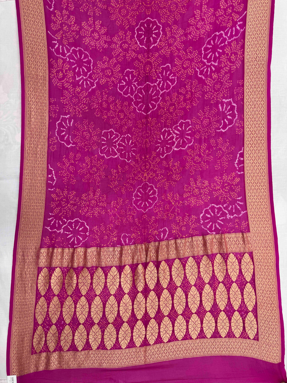 Pink Banarasi Georgette Bandhani Saree
