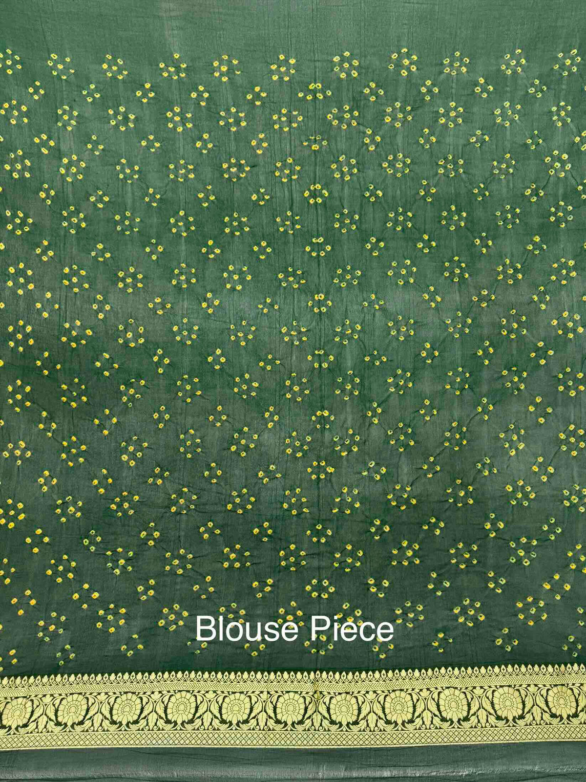 Dark Green Banarasi Georgette Bandhani Saree