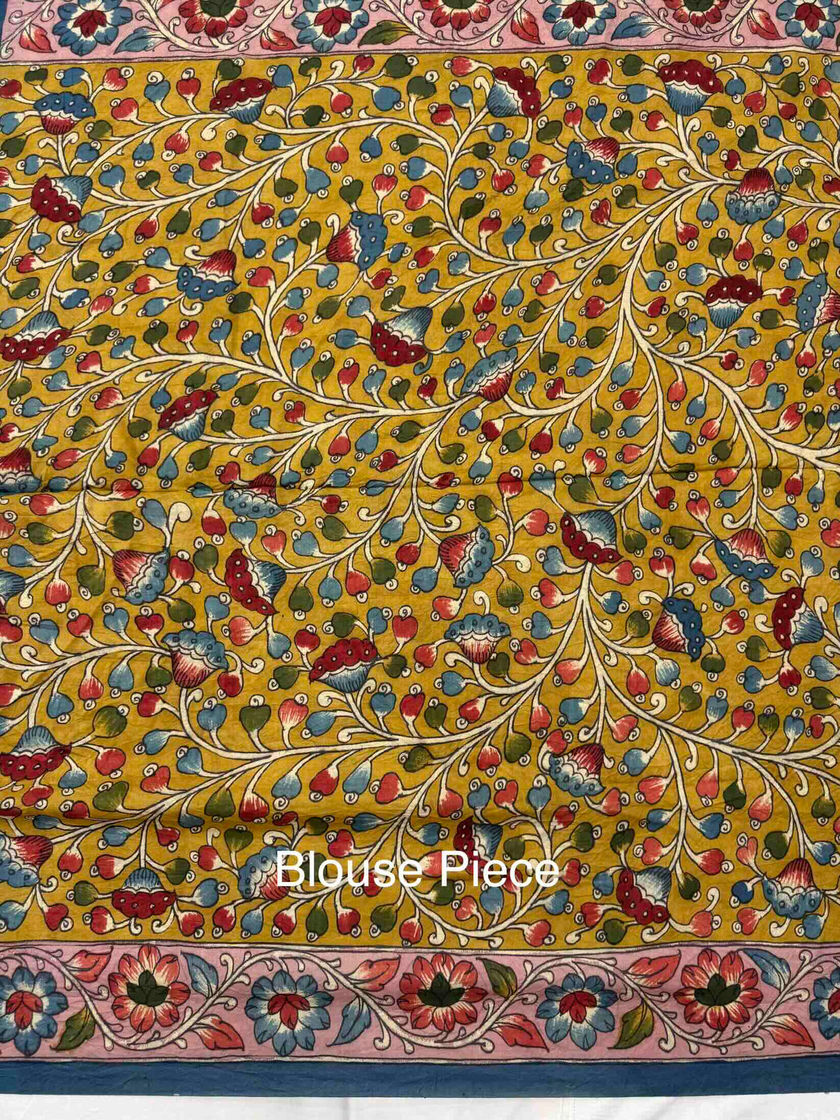 Greyish Blue and Sky Blue Muga Silk Pen Kamalkari Bandhani Saree