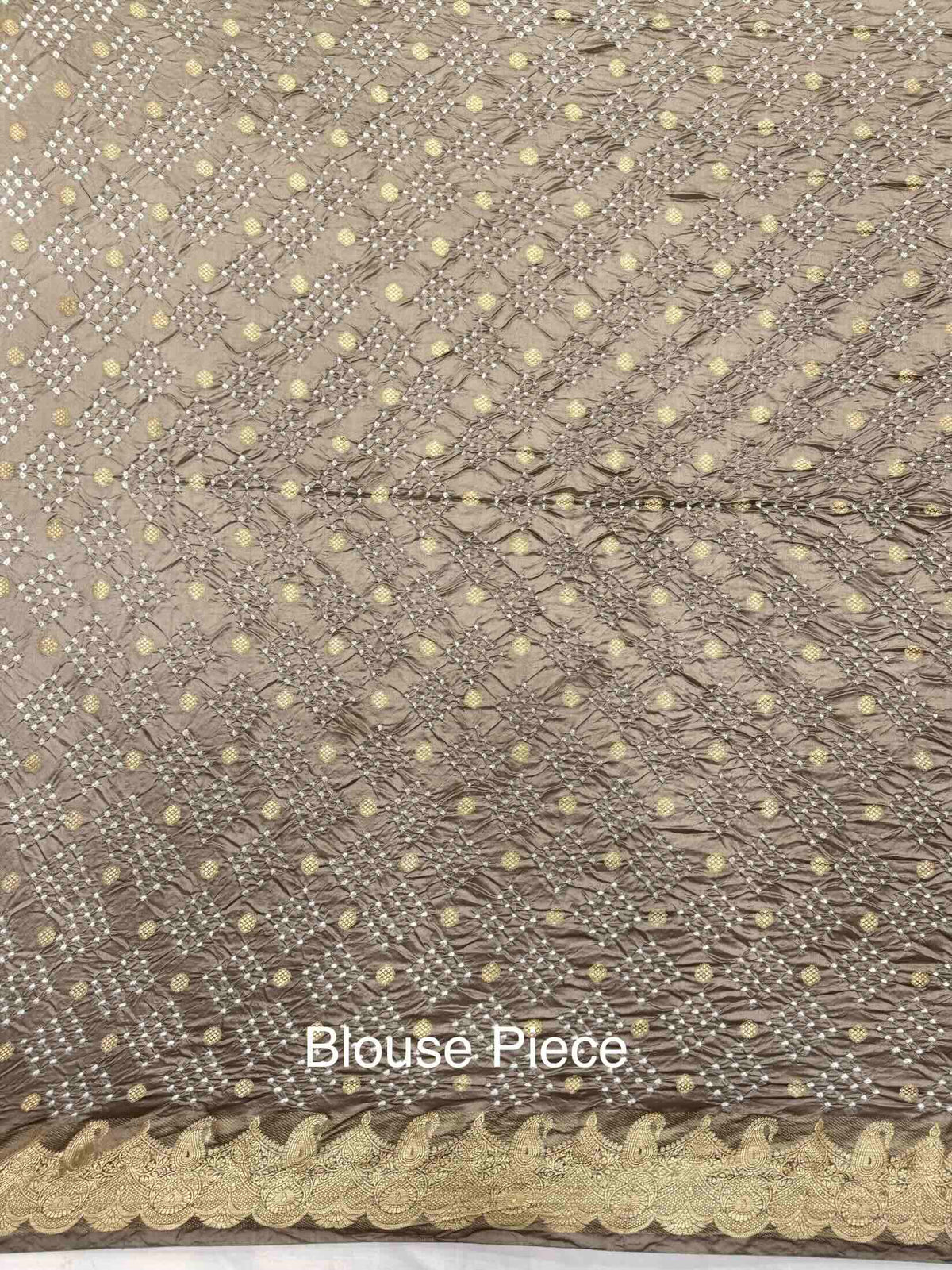Onion Grey Katan Silk Bandhani Saree