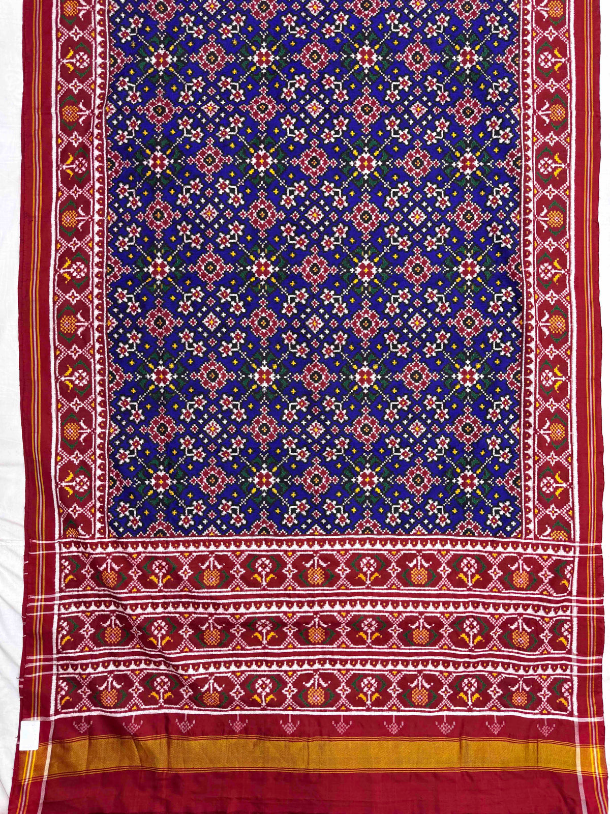 Red & Blue Navratan Double Ikat Patan Patola Saree