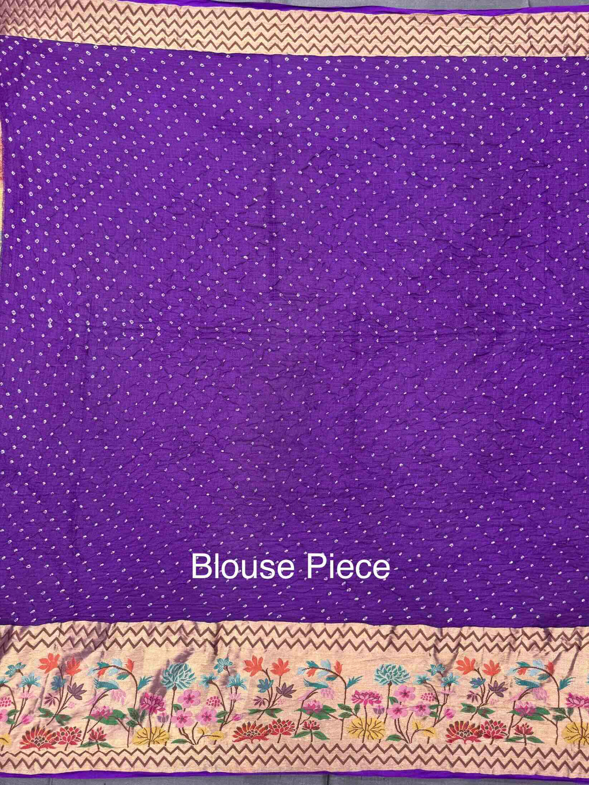 Purple Kota Doria Paithani Bandhani Saree