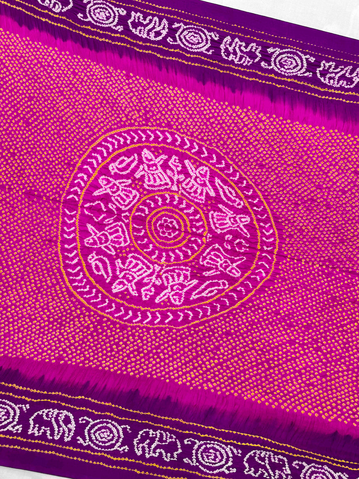 Purple & Pink Gajji Bandhani Saree