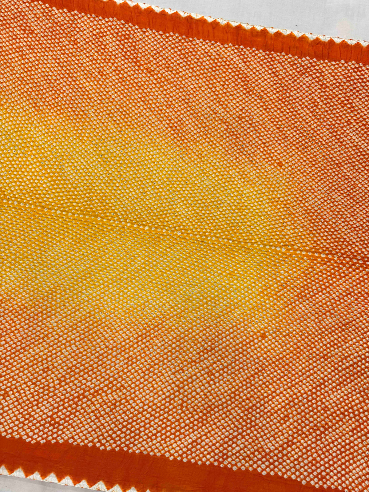 Orange & Yellow Shaded Gajji Bandhani Saree
