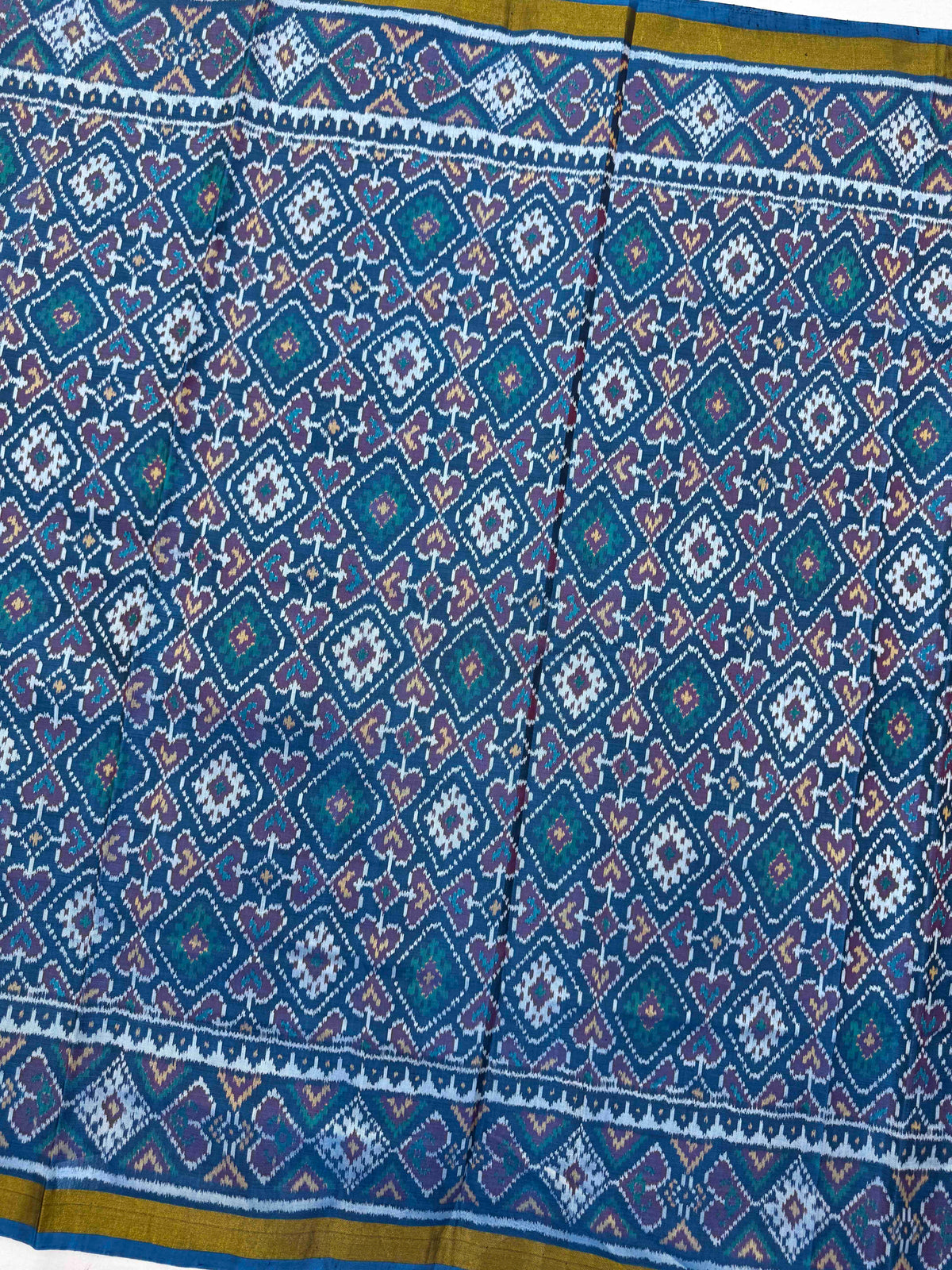 Panchanda Turquoise Blue Single Ikat Patan Patola Saree