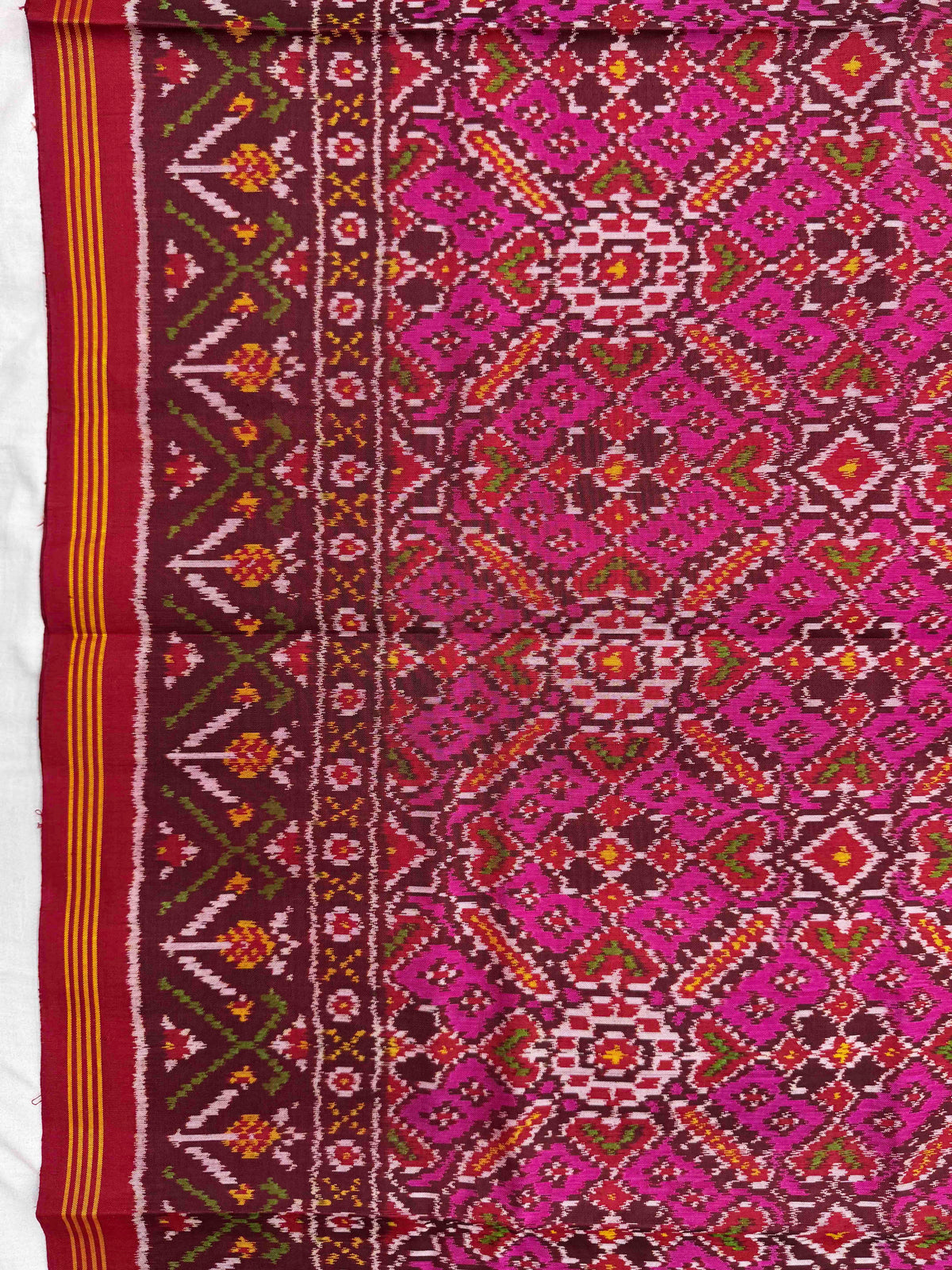 Red & Pink Manekchowk Single Ikat Patan Patola Saree