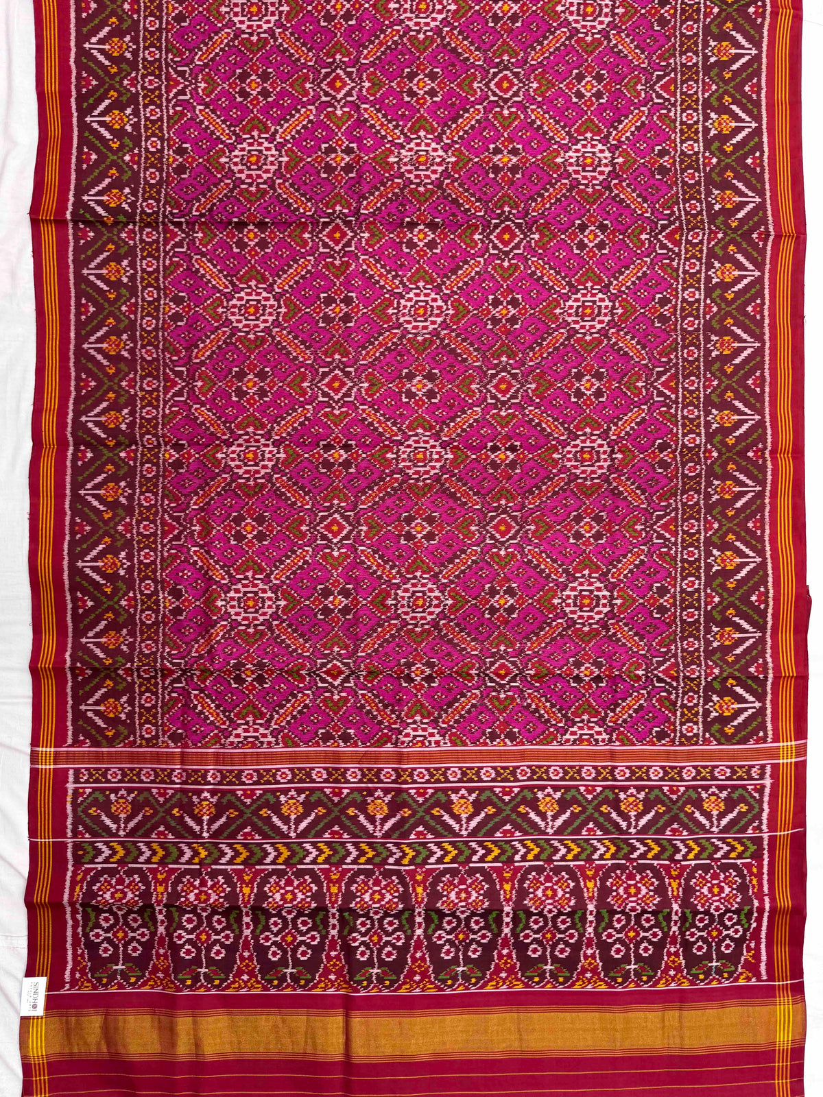 Red & Pink Manekchowk Single Ikat Patan Patola Saree