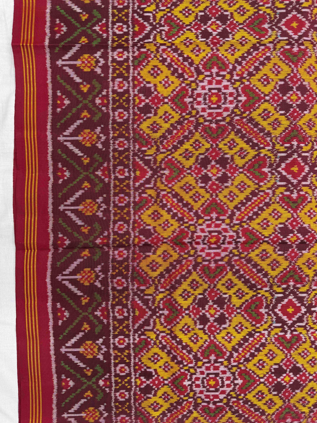 Red & Yellow Manekchowk Single Ikat Patan Patola Saree
