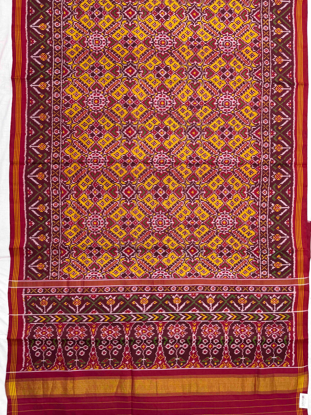Red & Yellow Manekchowk Single Ikat Patan Patola Saree