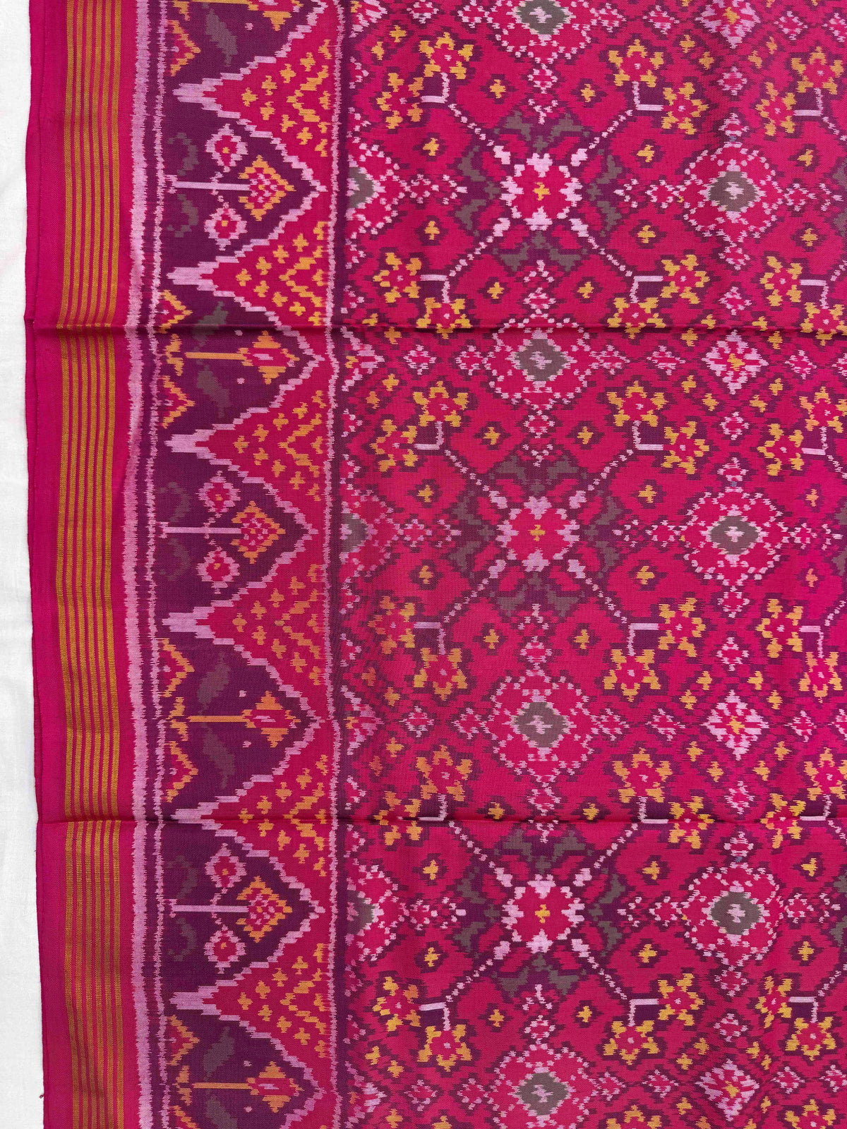 Pink Navratan Single Ikat Patan Patola Saree