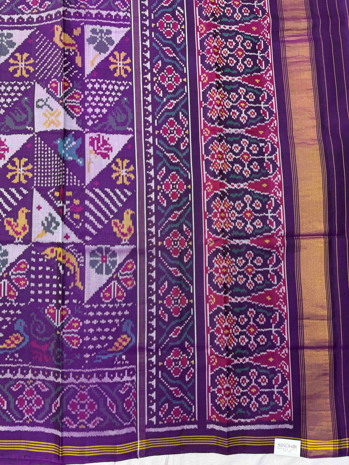 Purple Narikunj Fancy Single Ikat Patan Patola Saree
