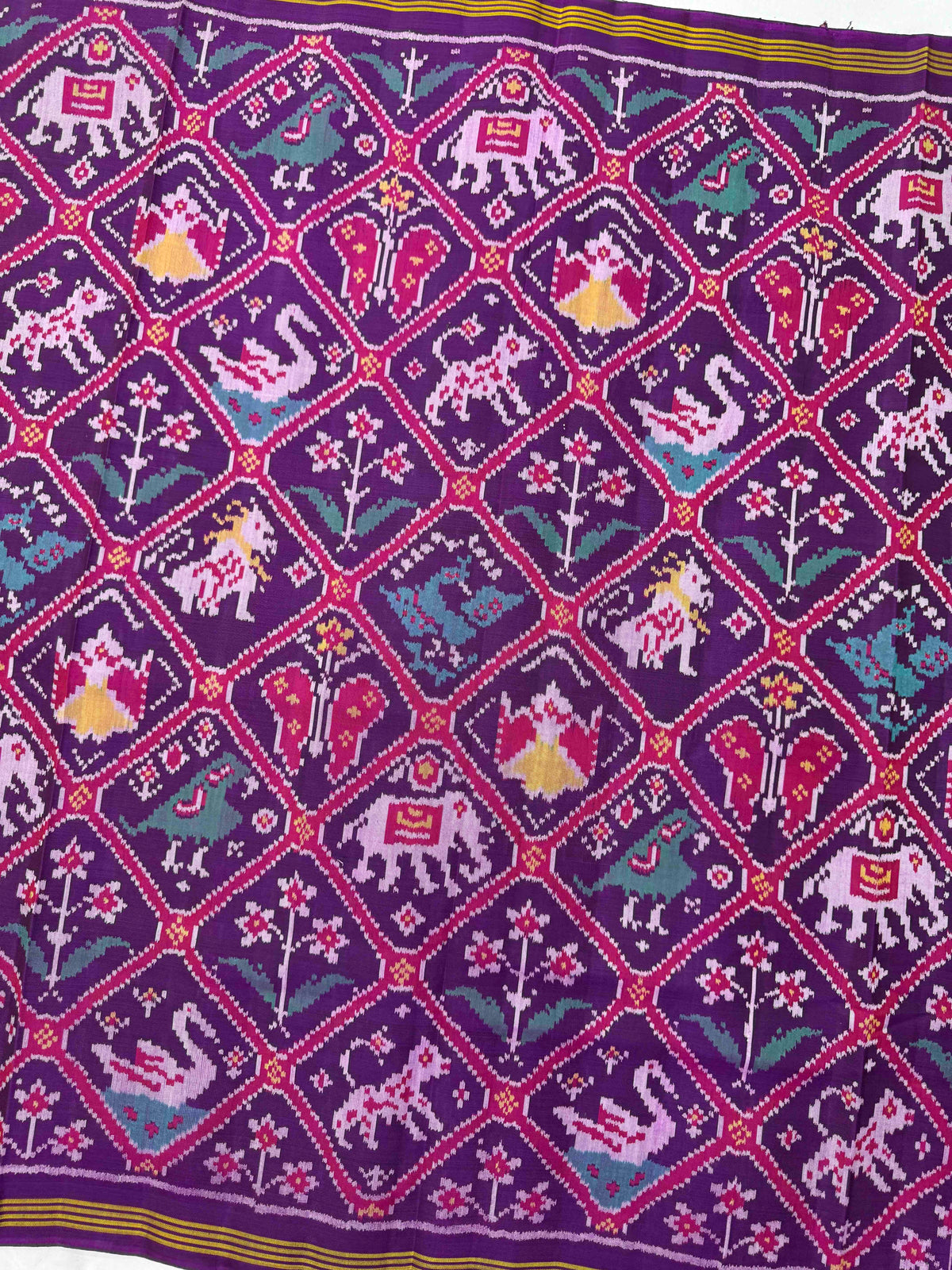 Purple Narikunj Single Ikat Patan Patola Saree
