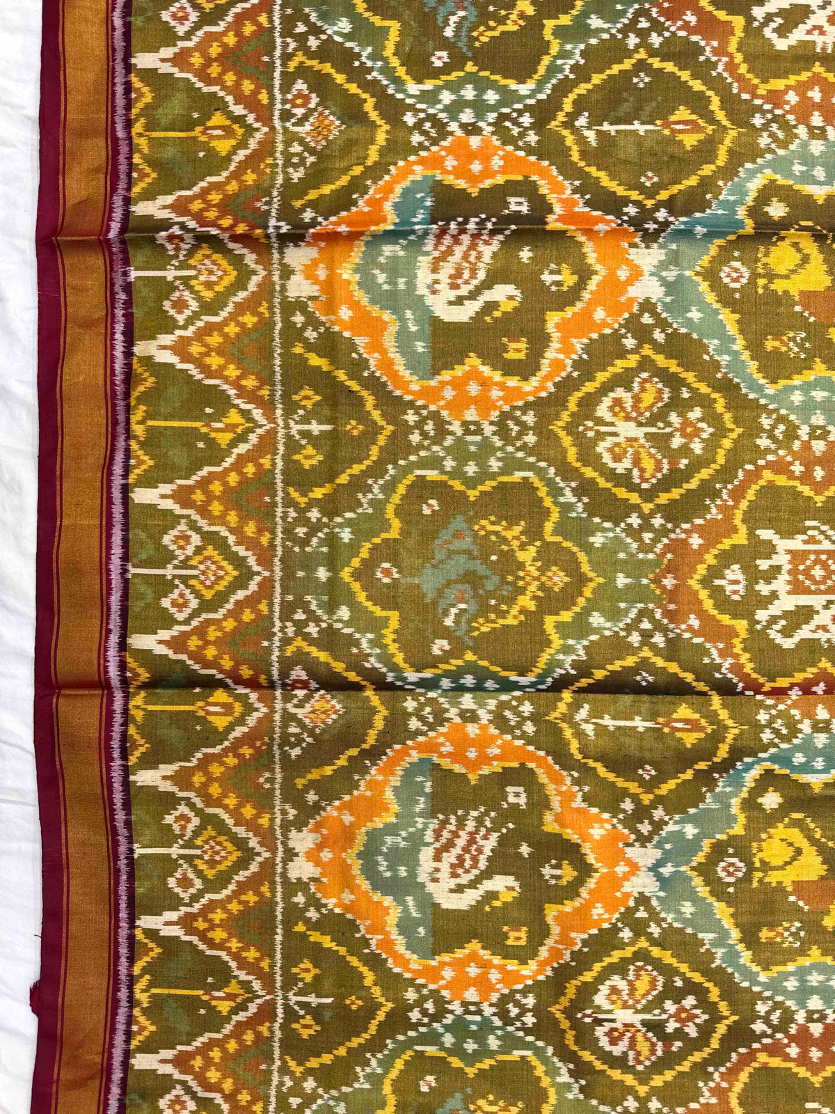 Red & Golden Multicolor Narikunj Fancy Tissue Patola Saree
