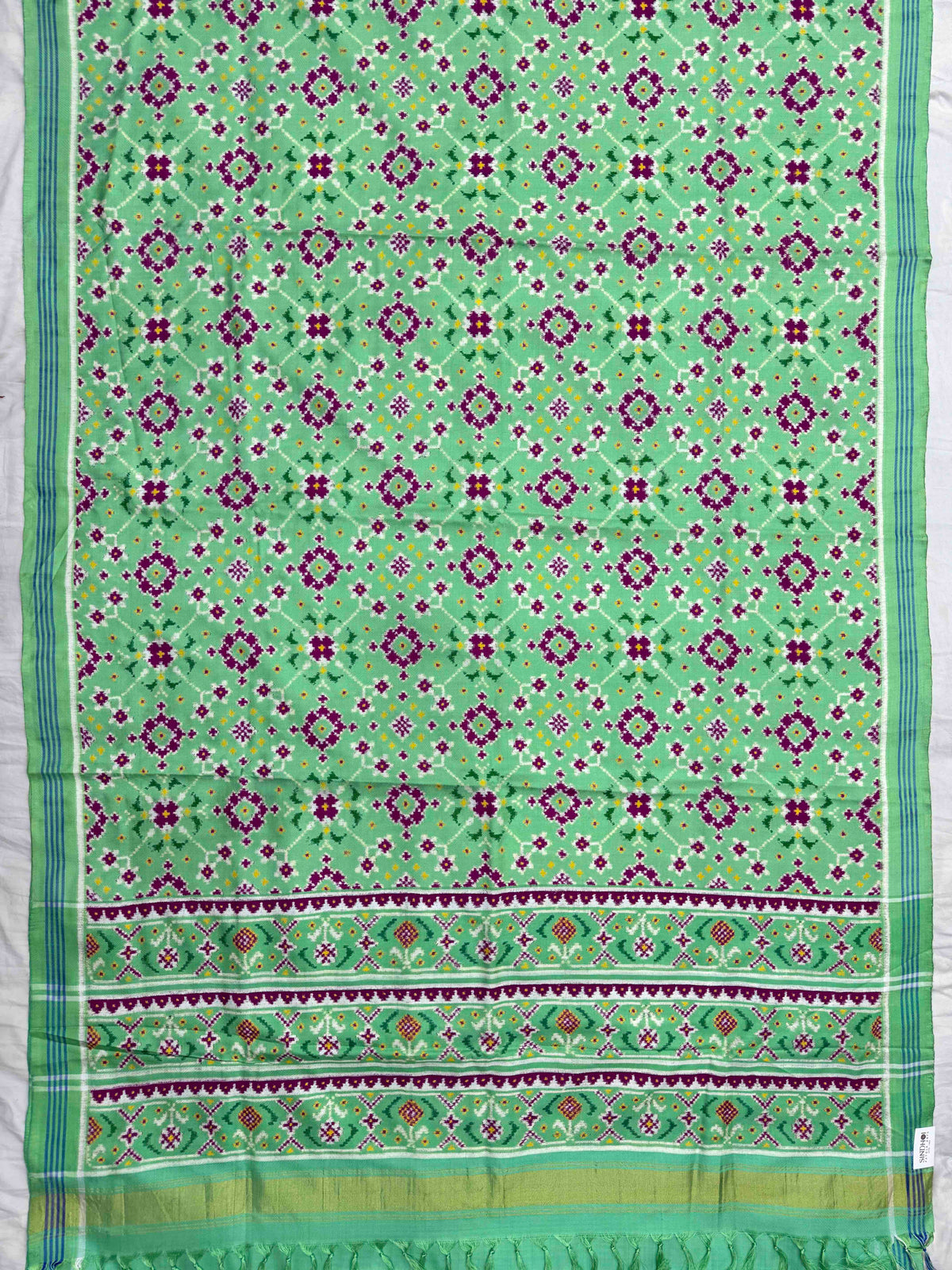 Mint Green Navratan Double Ikat Patan Patola Saree