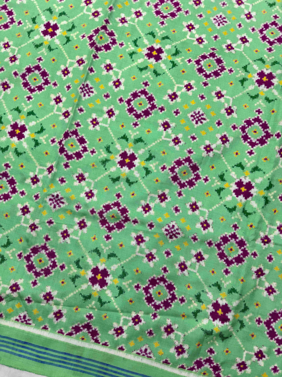 Mint Green Navratan Double Ikat Patan Patola Saree