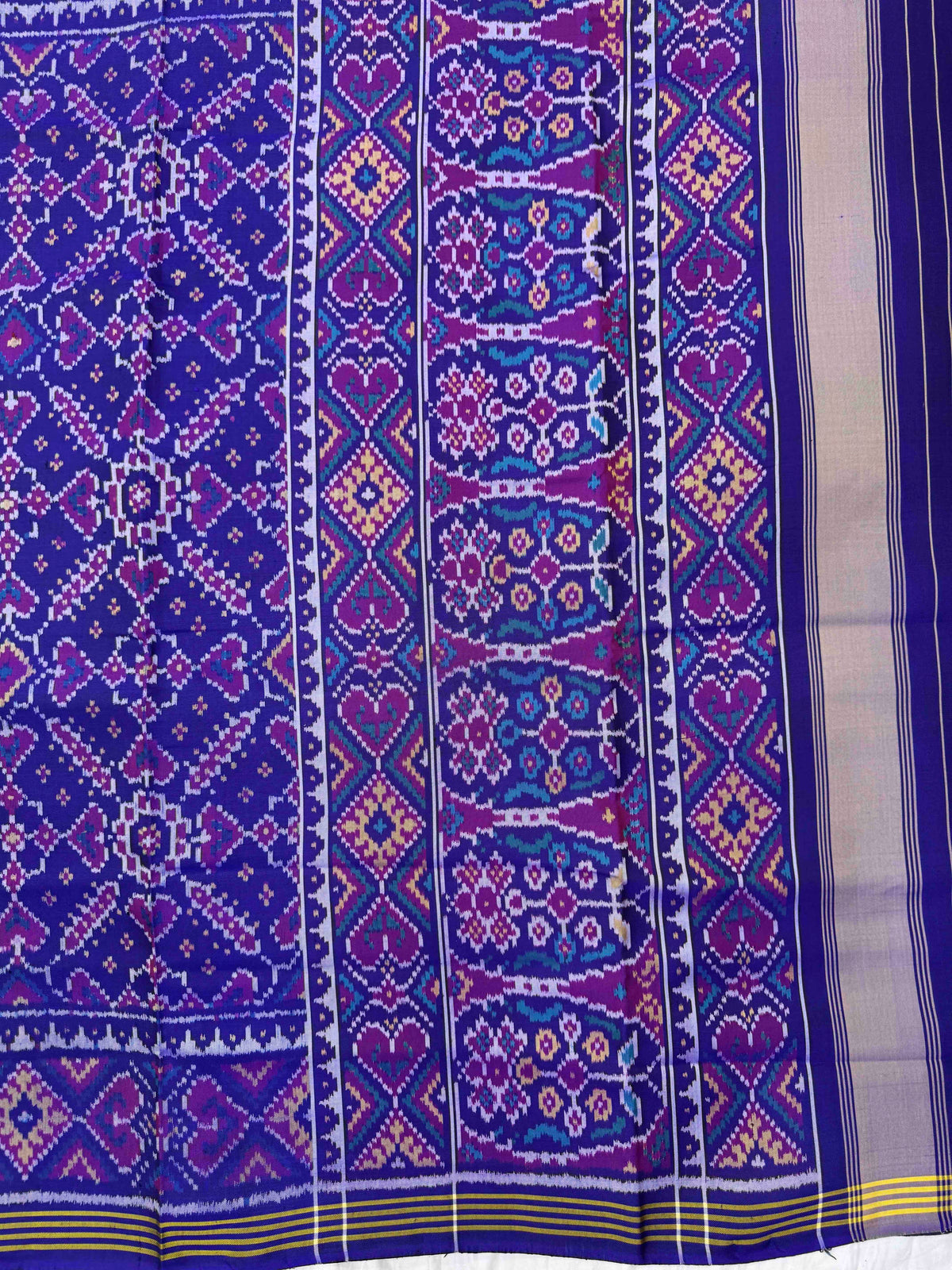 Blue Manekchowk Single Ikat Patan Patola Saree