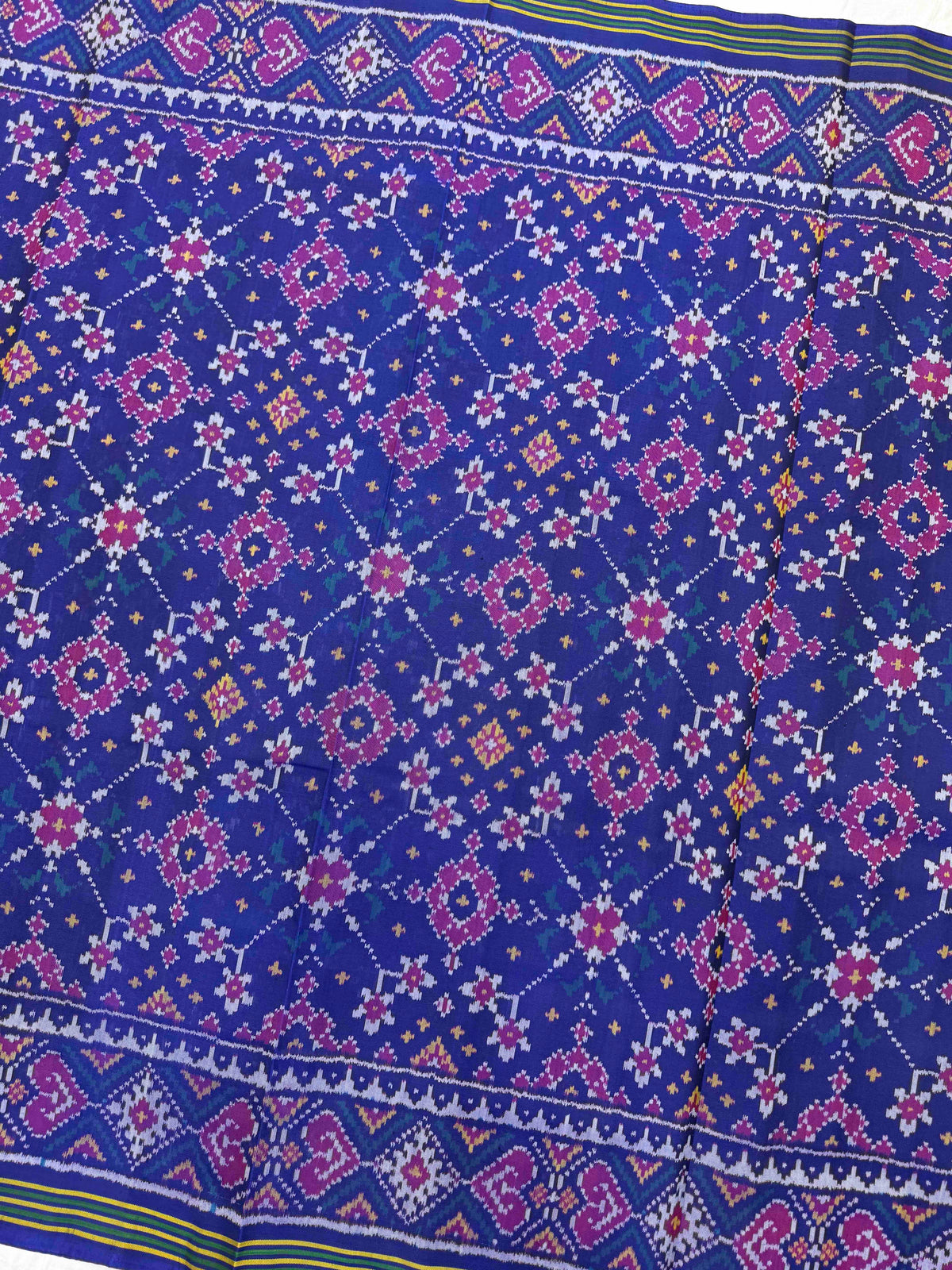 Blue Navratan Single Ikat Patan Patola Saree