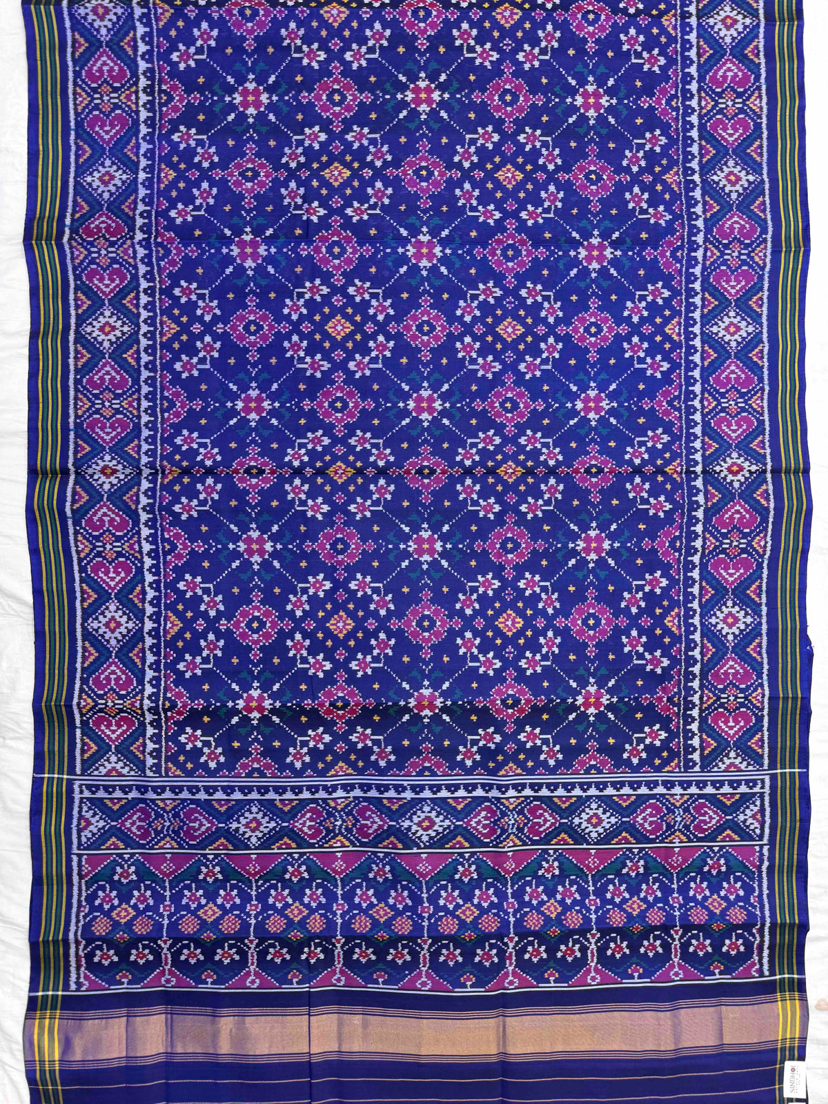 Blue Navratan Single Ikat Patan Patola Saree