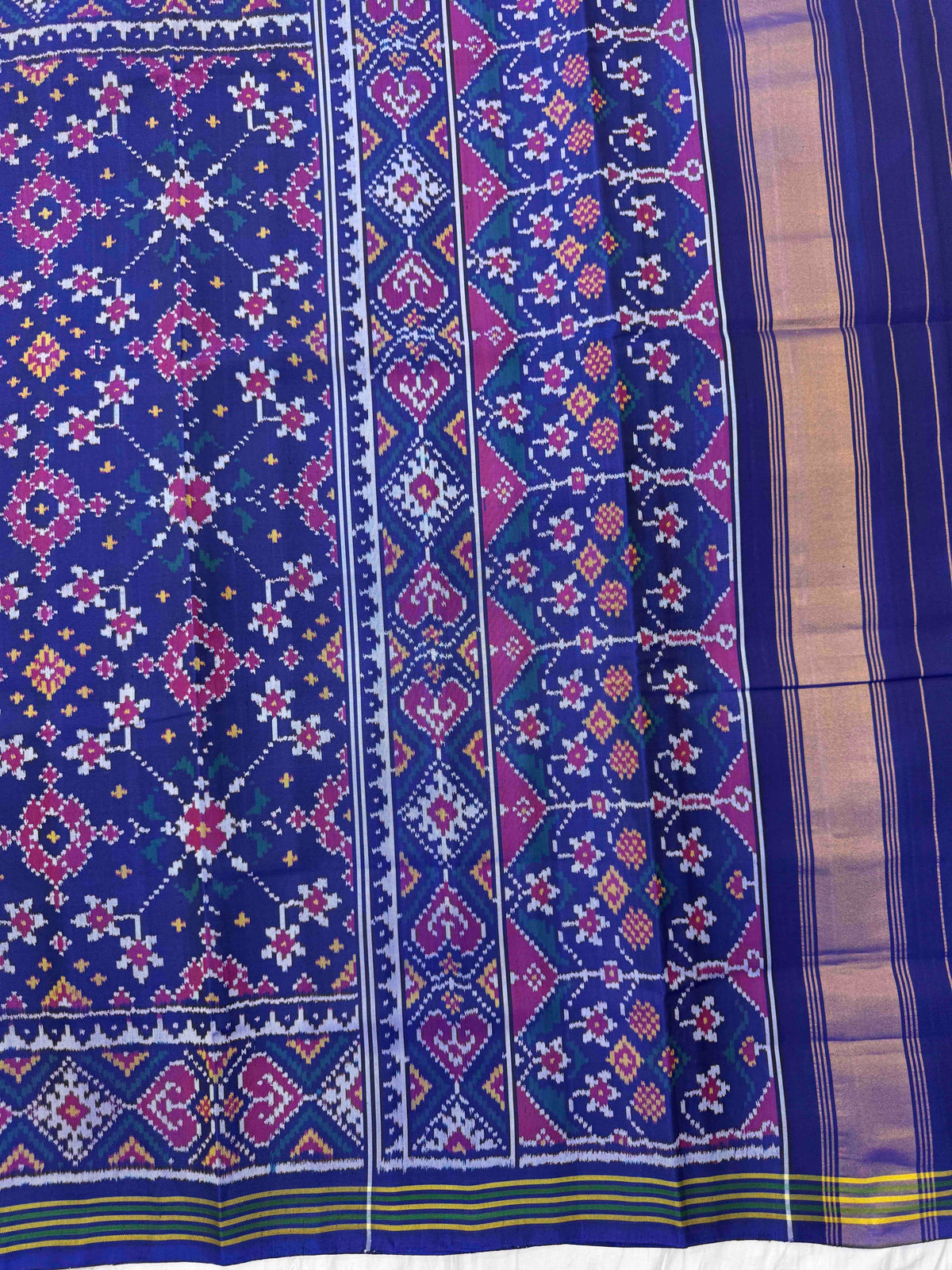 Blue Navratan Single Ikat Patan Patola Saree