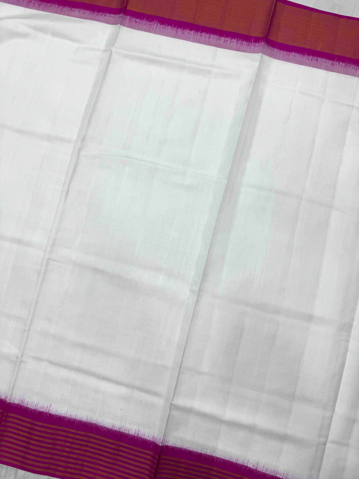 Pink & White Plain with Multicolor Pallu Single Ikat Patan Patola Saree