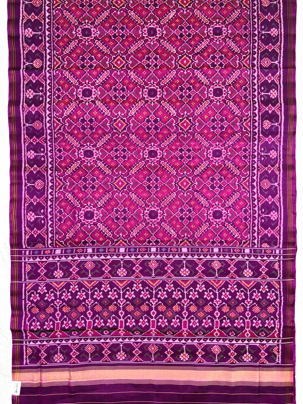 Purple & Pink Manekchowk Single Ikat Patan Patola Saree