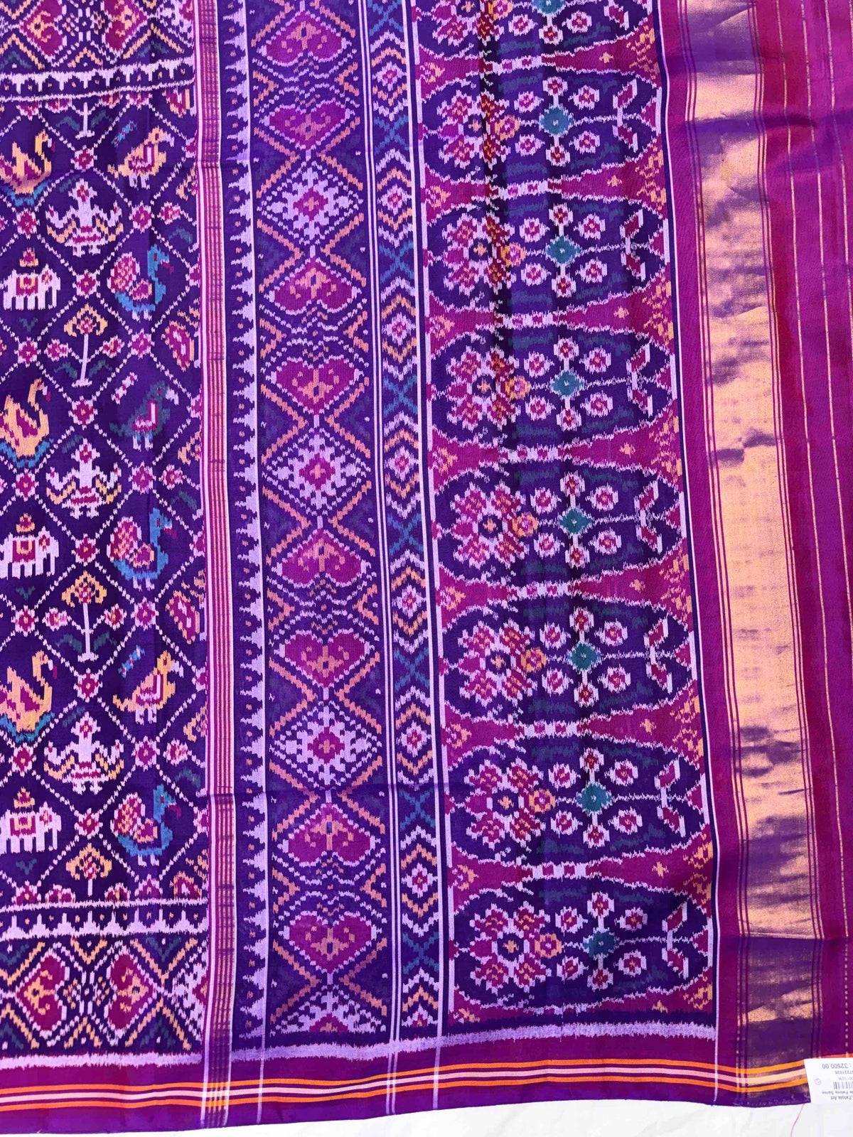 Purple Small Narikunj Single Ikat Patan Patola Saree