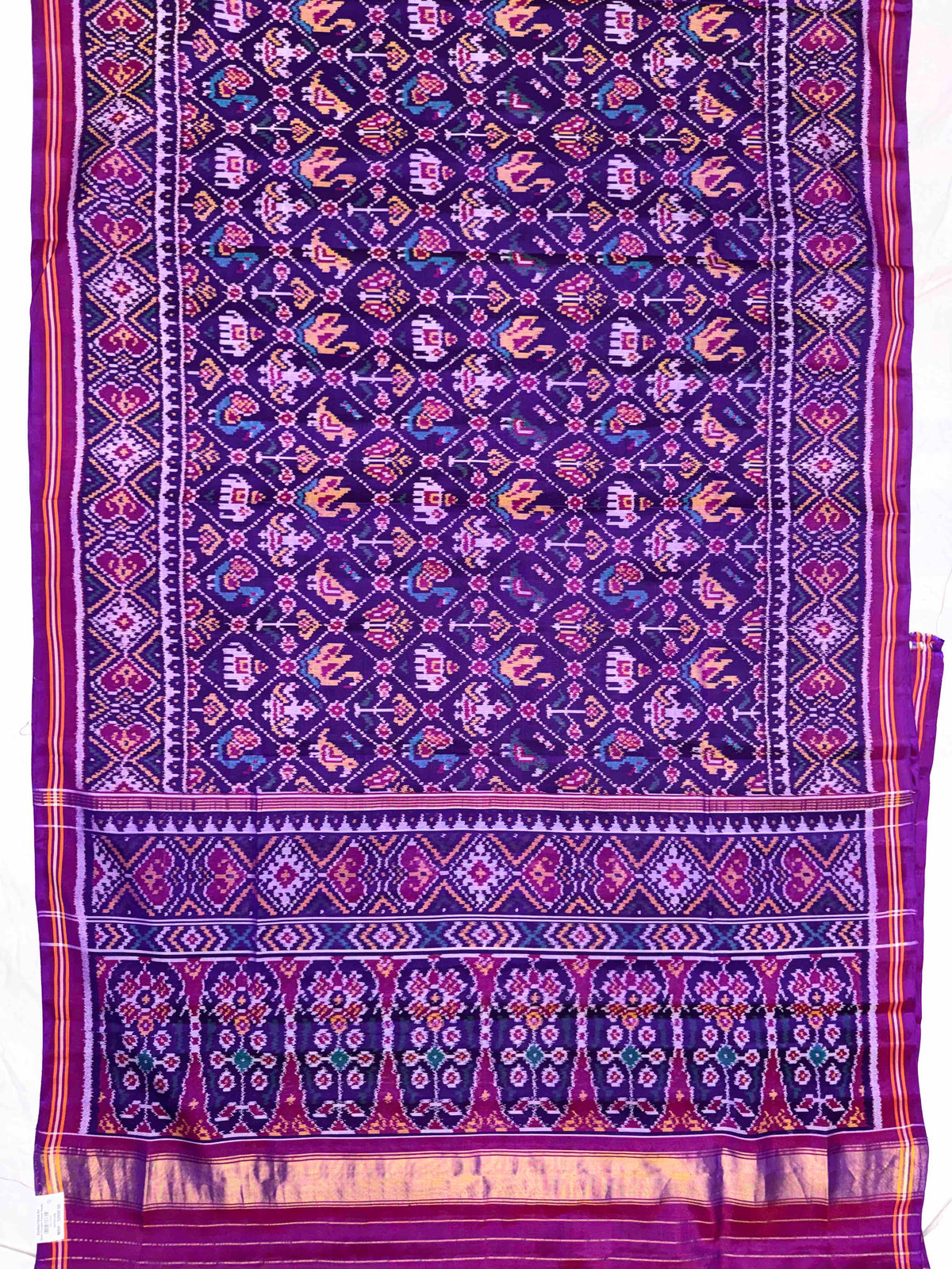 Purple Small Narikunj Single Ikat Patan Patola Saree