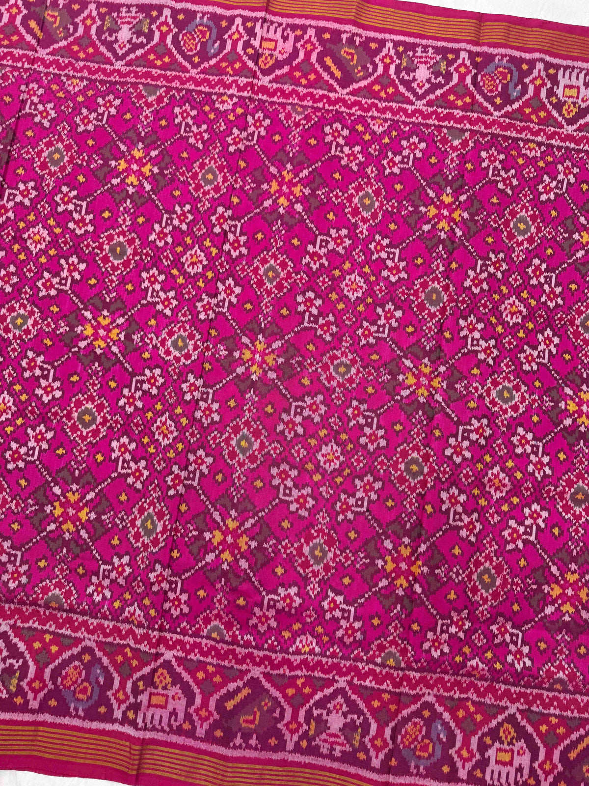 Pink Navratan Single Ikat Patan Patola Saree