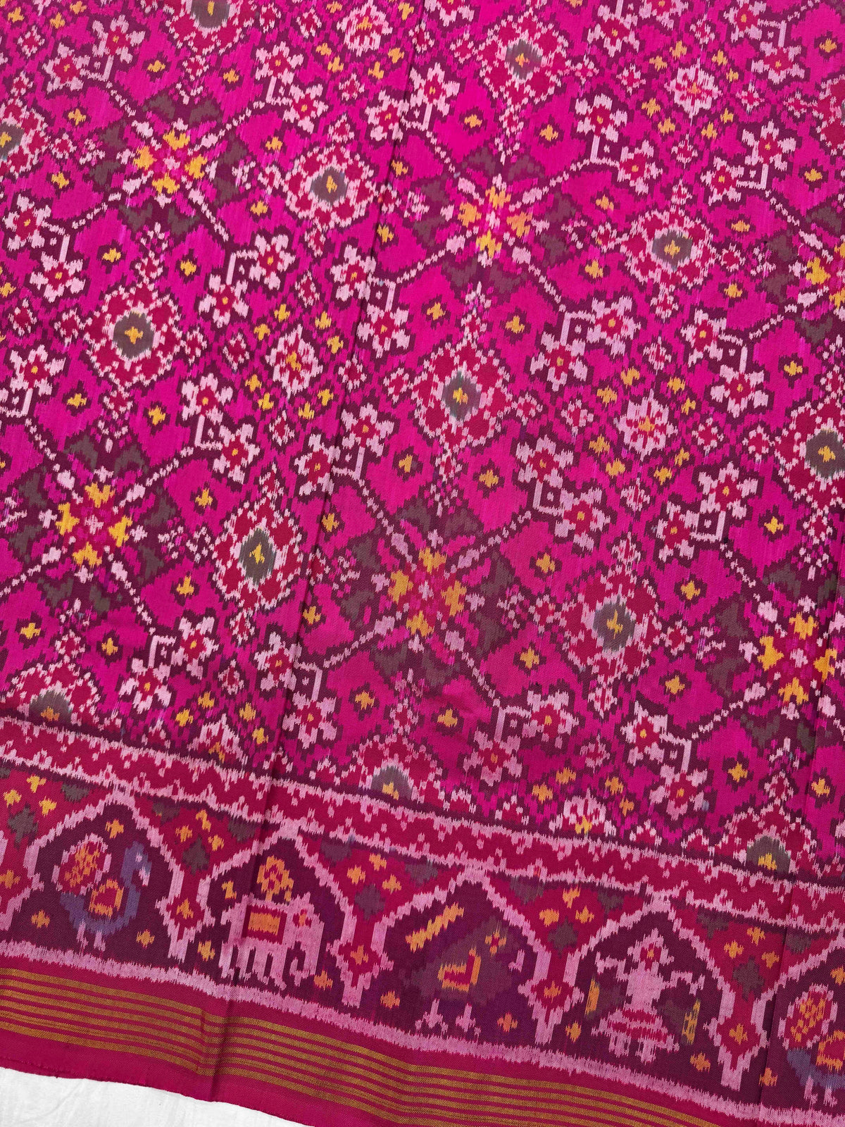 Pink Navratan Single Ikat Patan Patola Saree