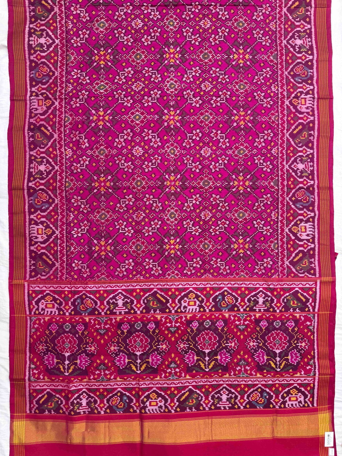 Pink Navratan Single Ikat Patan Patola Saree