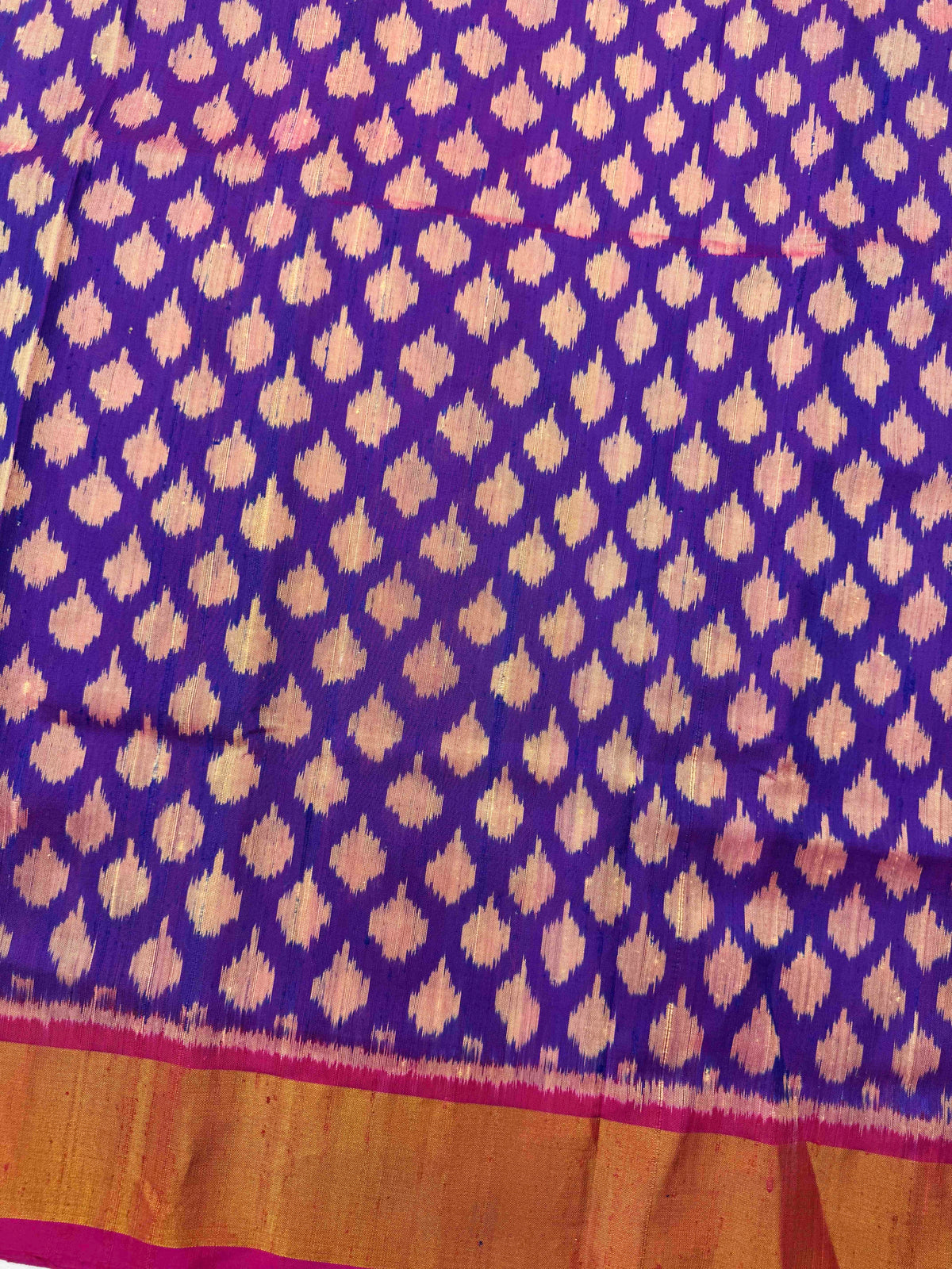 Pink & Purple Fancy Booty Raw Silk Rajkot Patola Saree