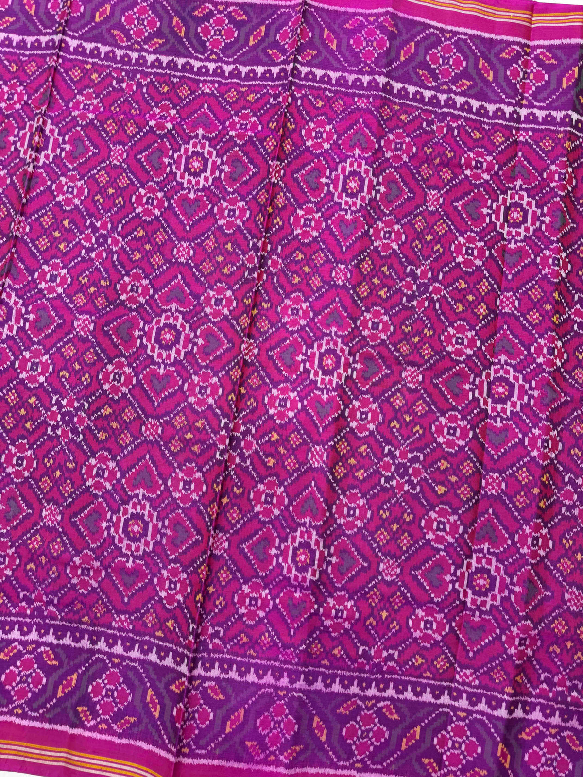 Pink Navratan Manekchowk Single Ikat Patan Patola Saree