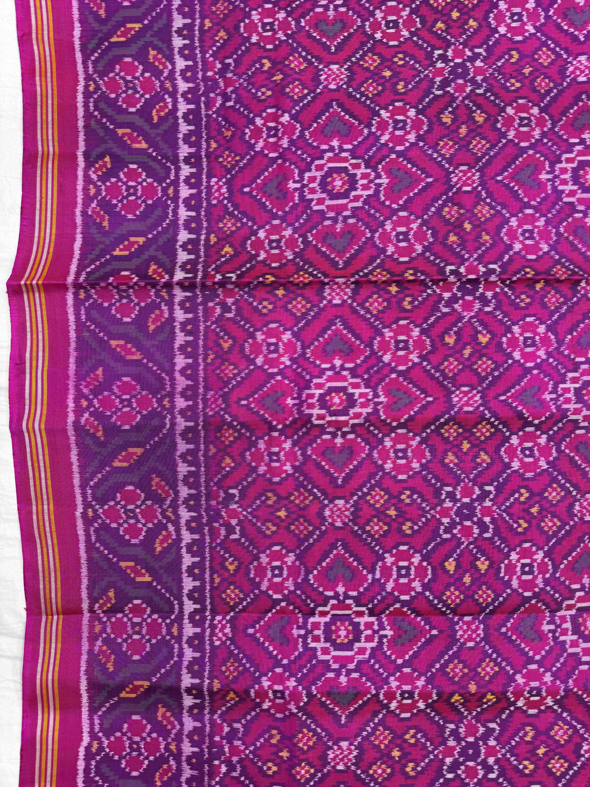 Pink Navratan Manekchowk Single Ikat Patan Patola Saree