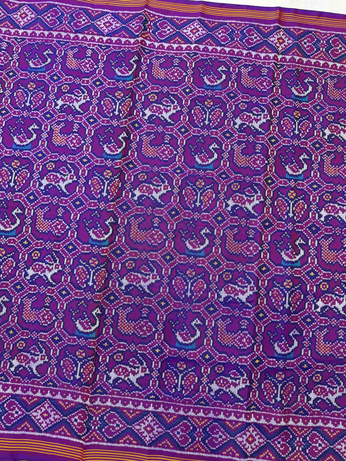 Purple Small Narikunj Single Ikat Patan Patola Saree