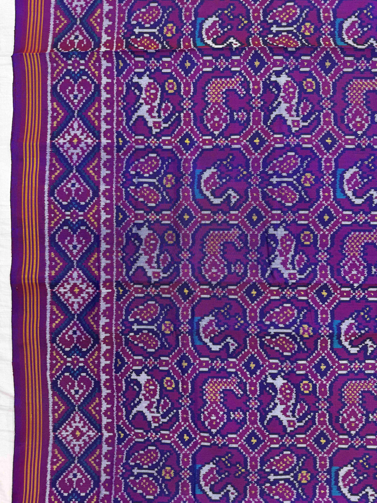 Purple Small Narikunj Single Ikat Patan Patola Saree