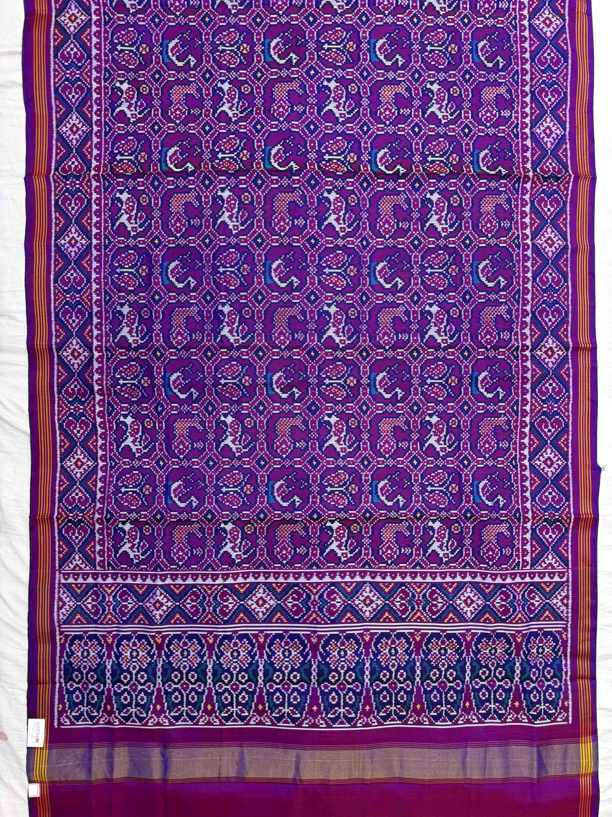 Purple Small Narikunj Single Ikat Patan Patola Saree