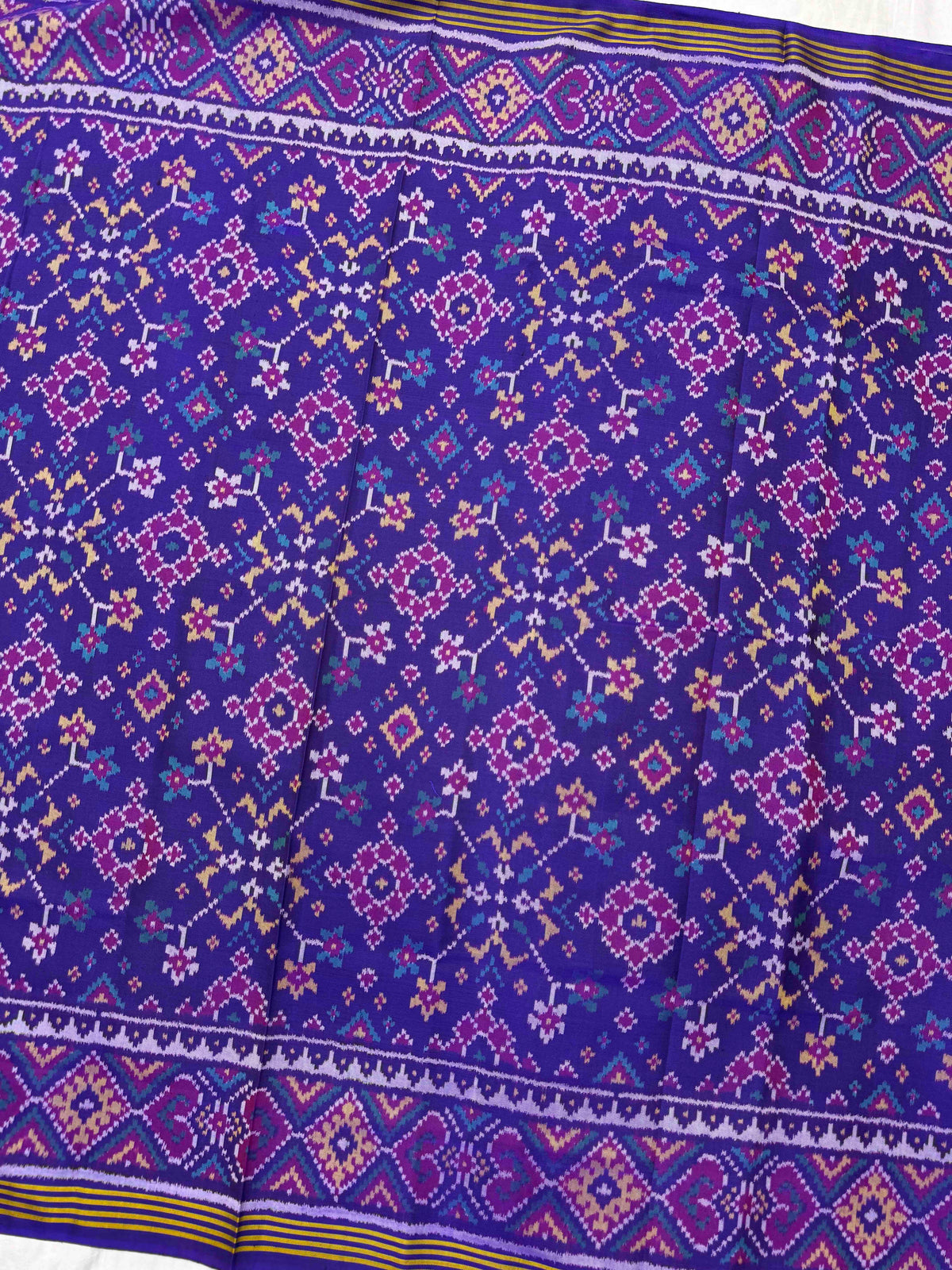 Purple Navratan Single Ikat Patan Patola Saree