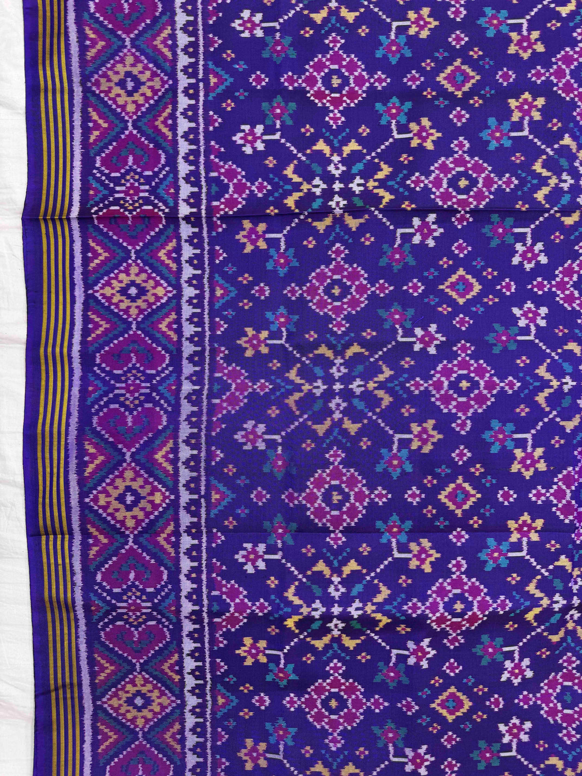 Purple Navratan Single Ikat Patan Patola Saree