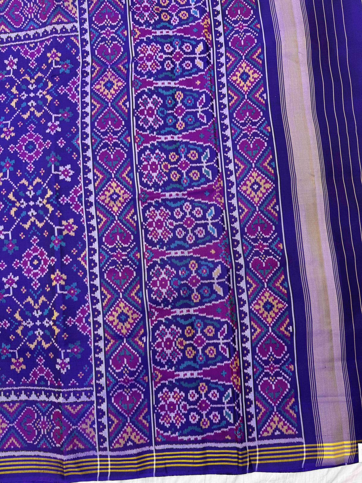 Purple Navratan Single Ikat Patan Patola Saree